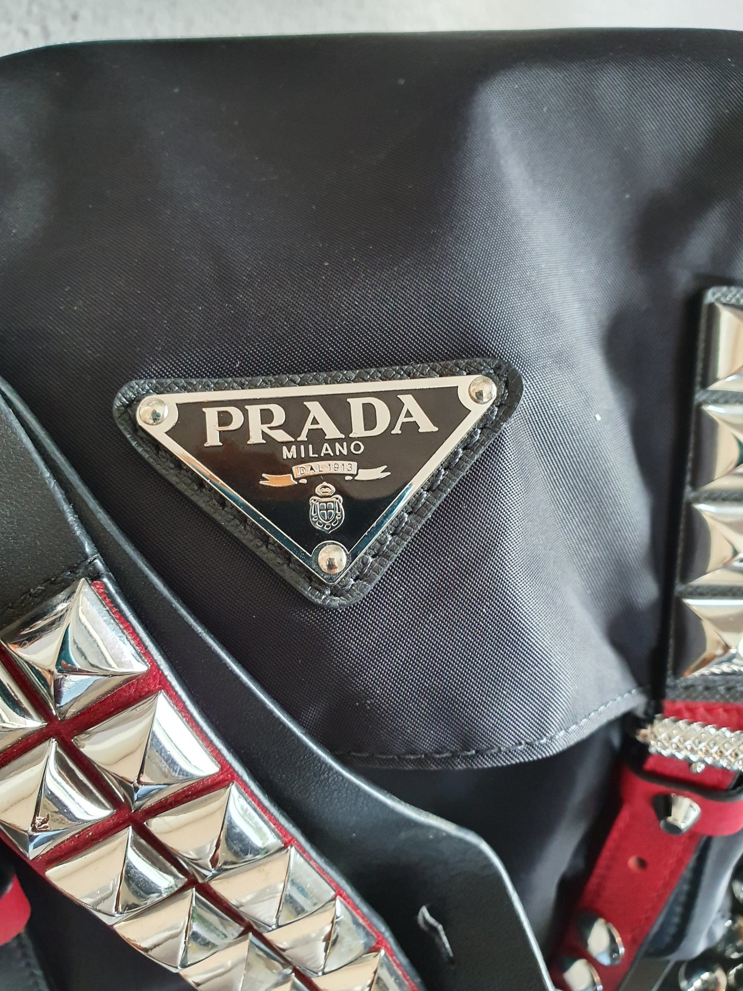 PRADA  re edition studded crossbody bag