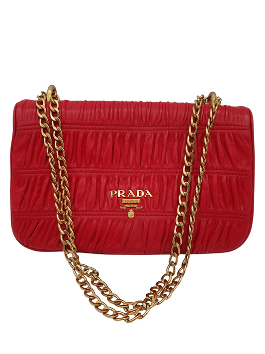 PRADA diagram leathe shoulder bag