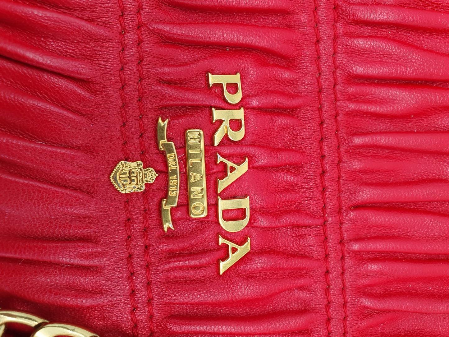 PRADA diagram leathe shoulder bag