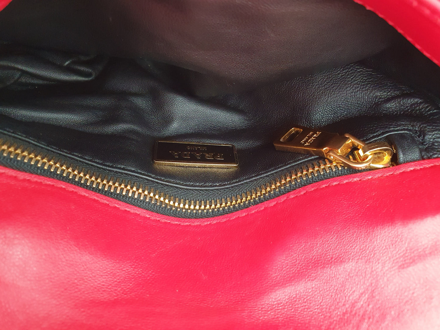 PRADA diagram leathe shoulder bag