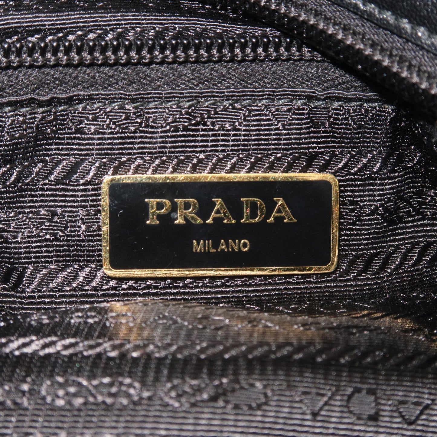 PRADA Nylon Leather Gather Hand Bag Shoulder Bag Black