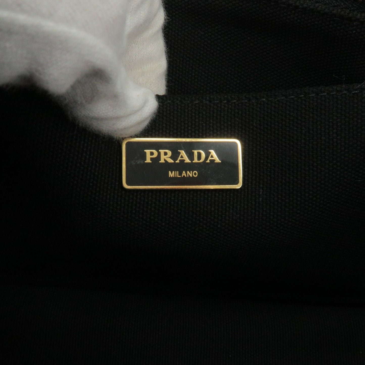 PRADA Canapa Mini Canvas 2Way Bag Shoulder Bag Black 1BG439