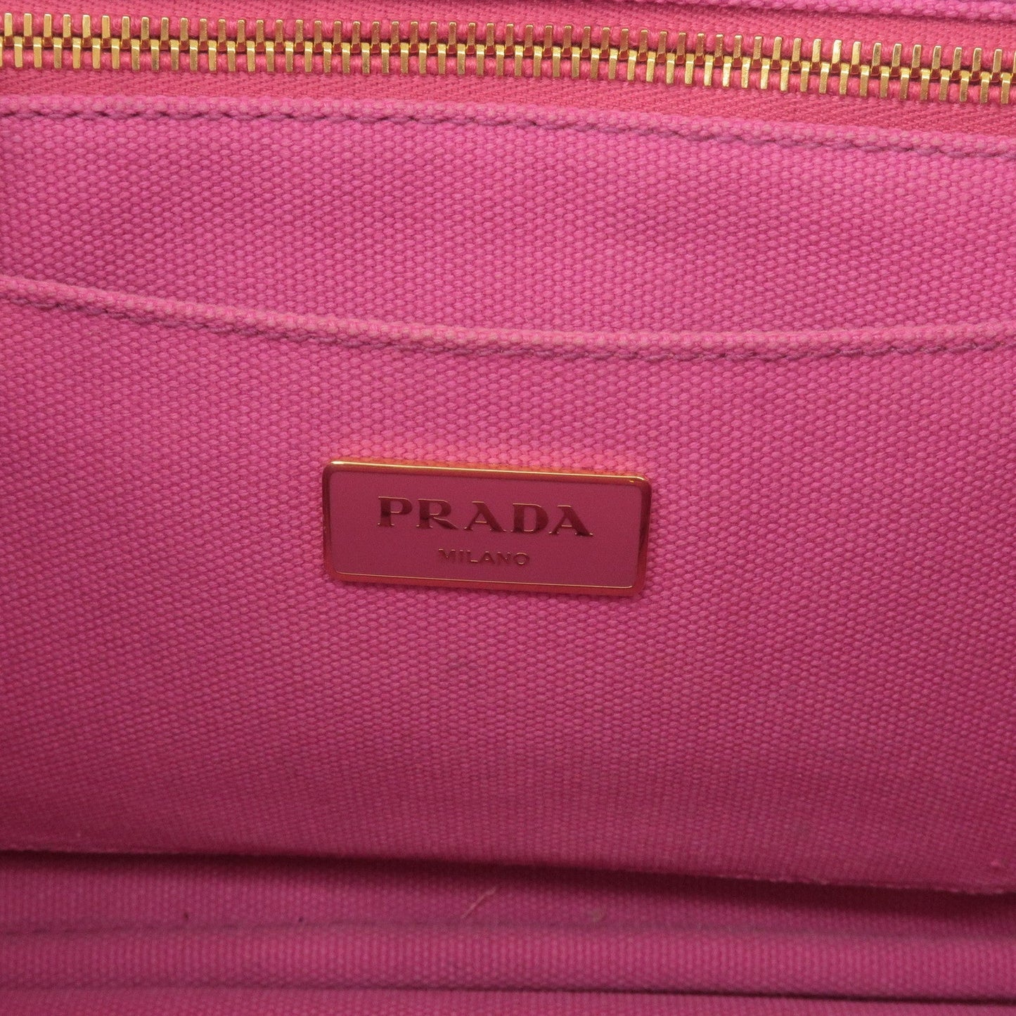 PRADA Logo Canapa Canvas Tote Bag Hand Bag Pink B1877G