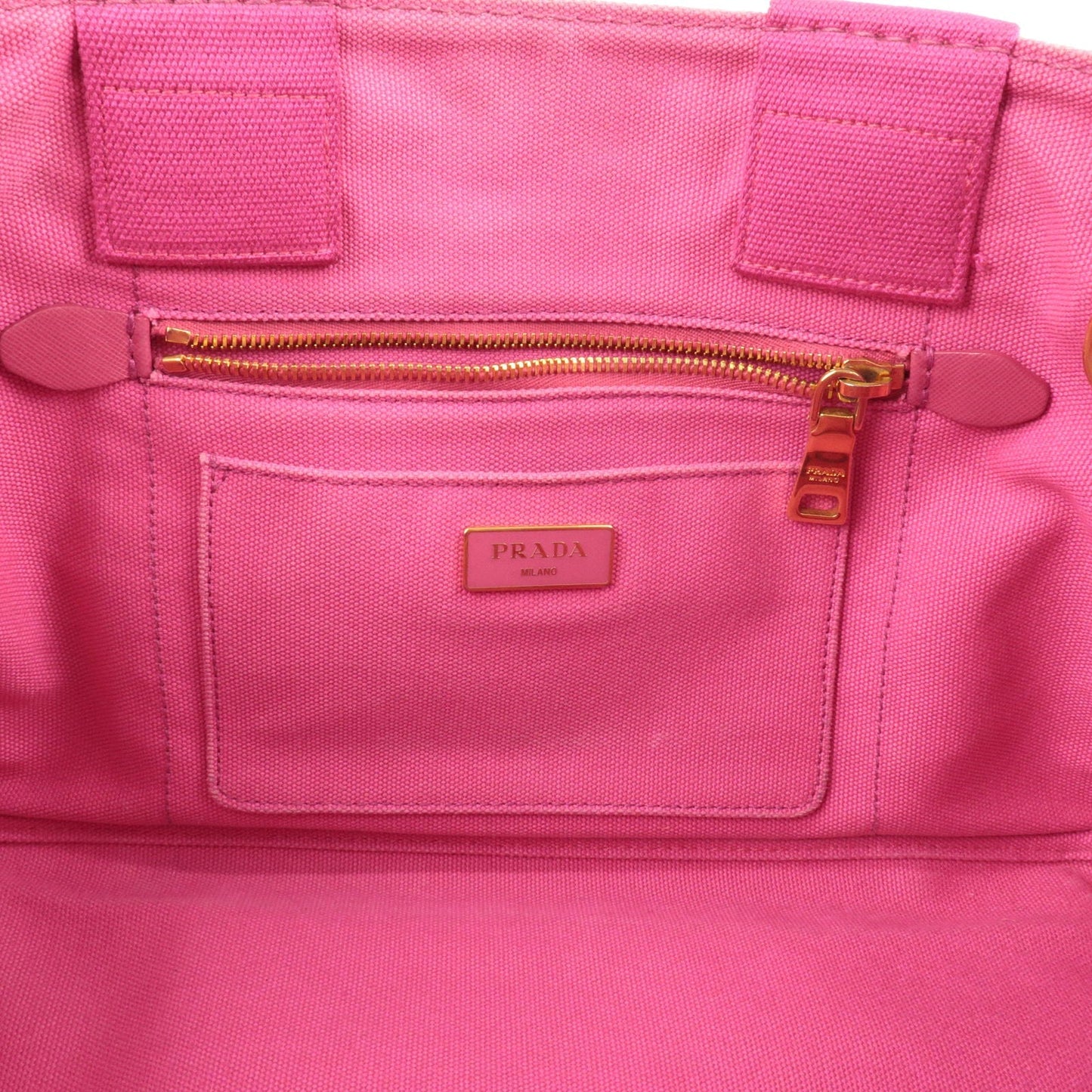 PRADA Canapa Canvas 2 Way Shoulder Bag Hand Bag Pink 1BG642