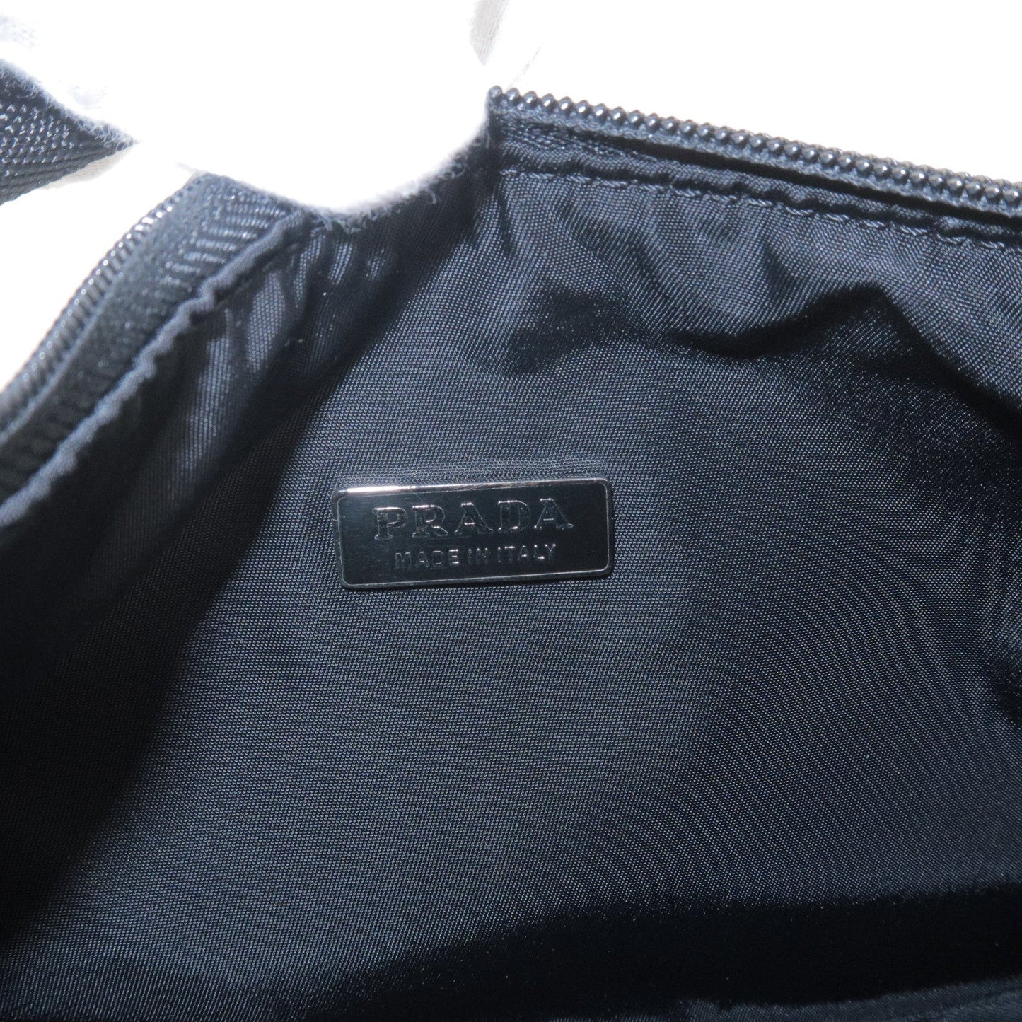 PRADA Nylon Pouch Hand Bag Mini Bag Purse NERO Black MV515