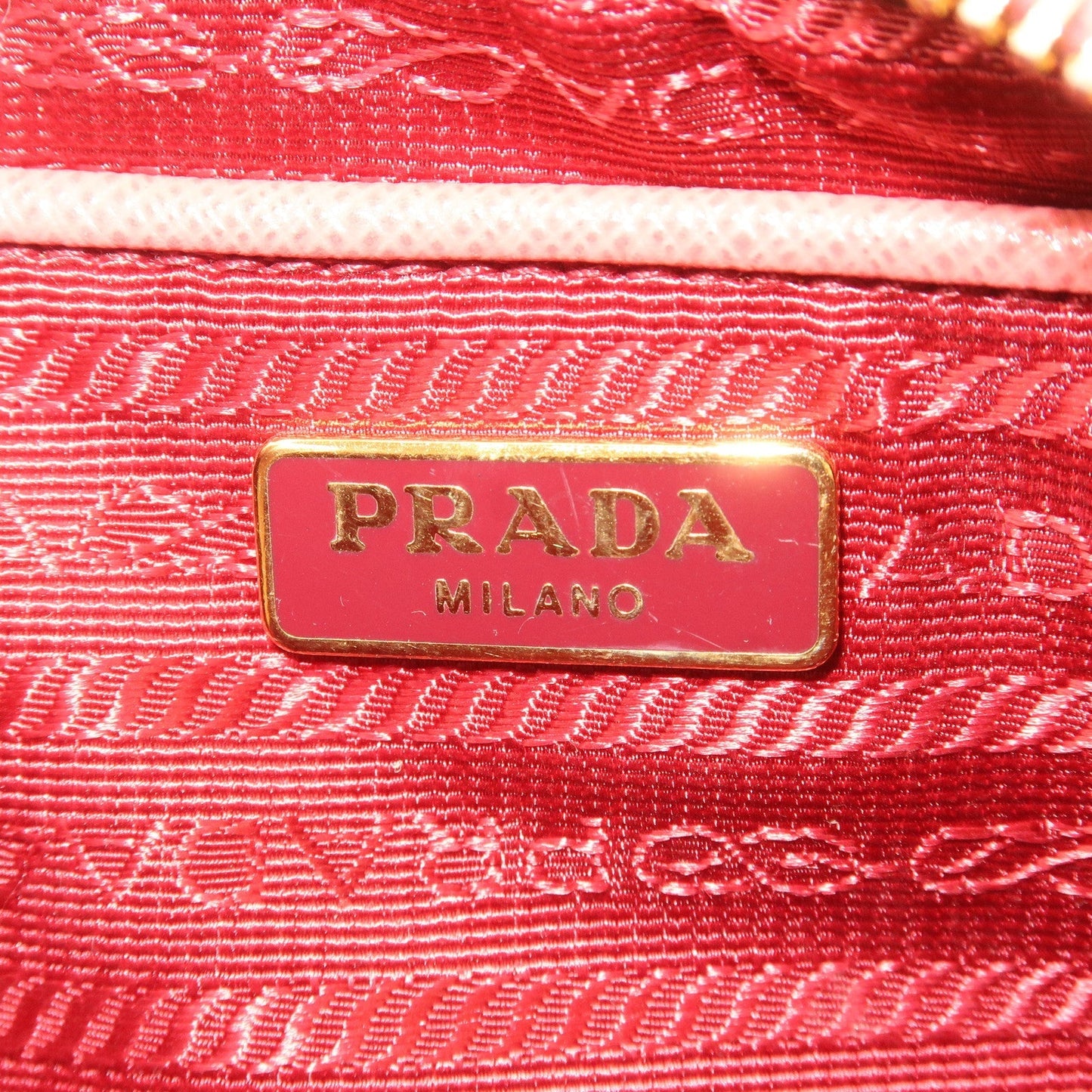 PRADA Logo Leather Crossbody Shoulder Bag Pink 1N1674