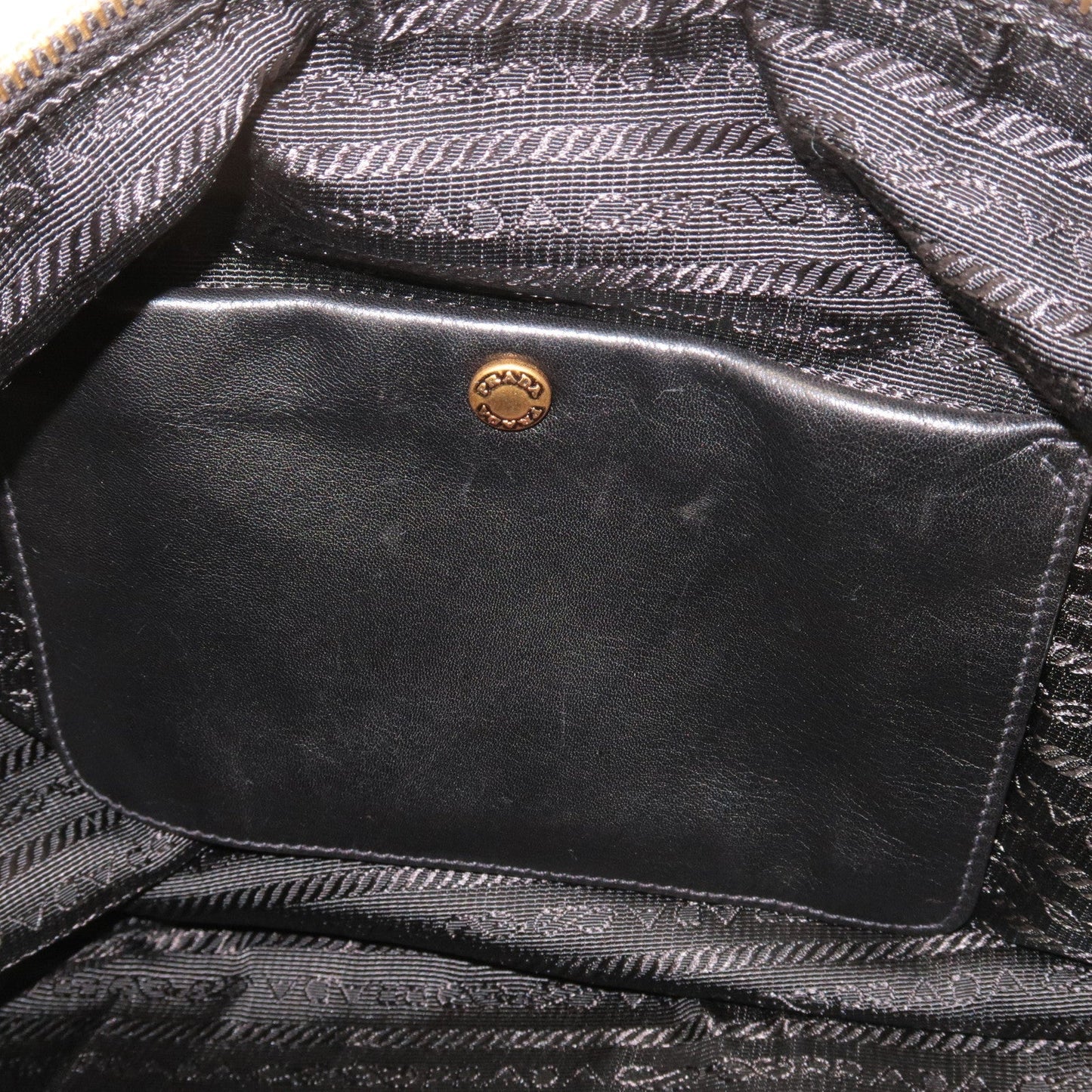 PRADA Logo Leather One Shoulder Bag NERO Black