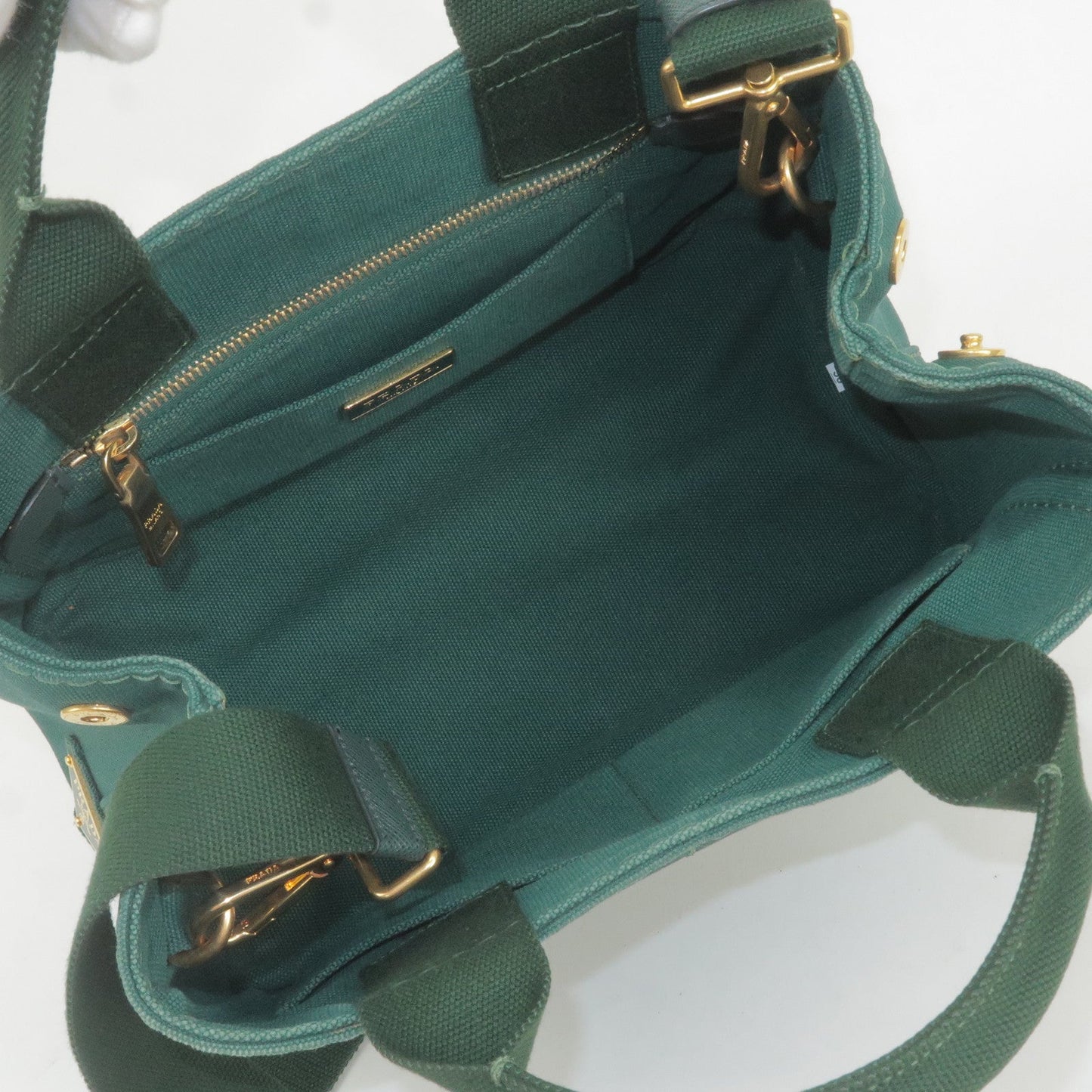 PRADA Canapa Mini Canvas 2Way Bag Shoulder Bag Green B2439G