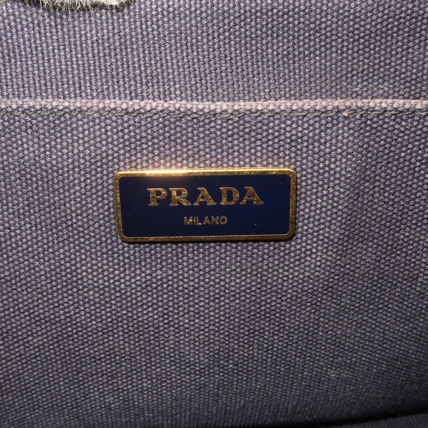 PRADA Canapa Mini Canvas 2Way Tote Bag Hand Bag Navy 1BG439