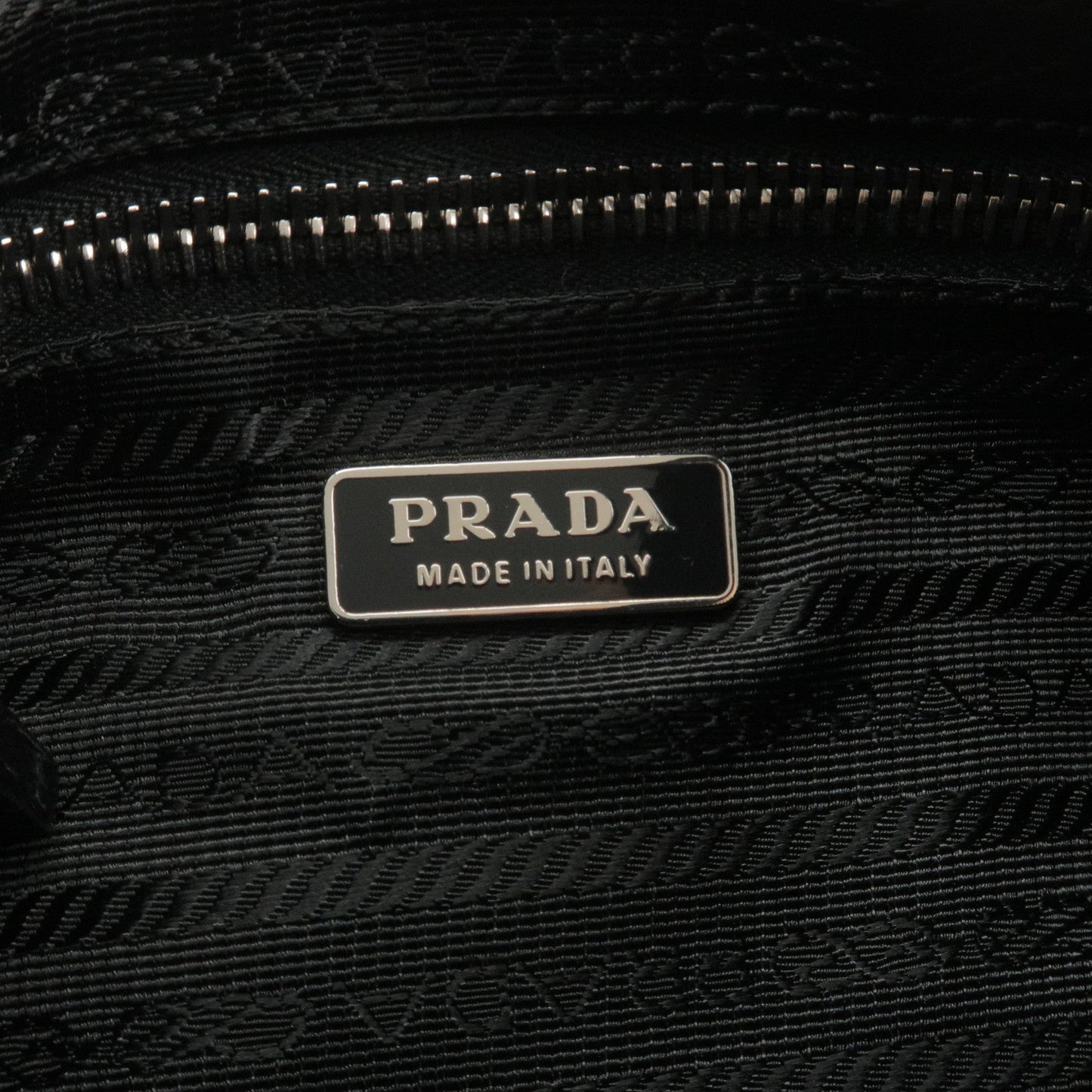 PRADA Logo Nylon Leather Shoulder Bag NERO Black 1N1204