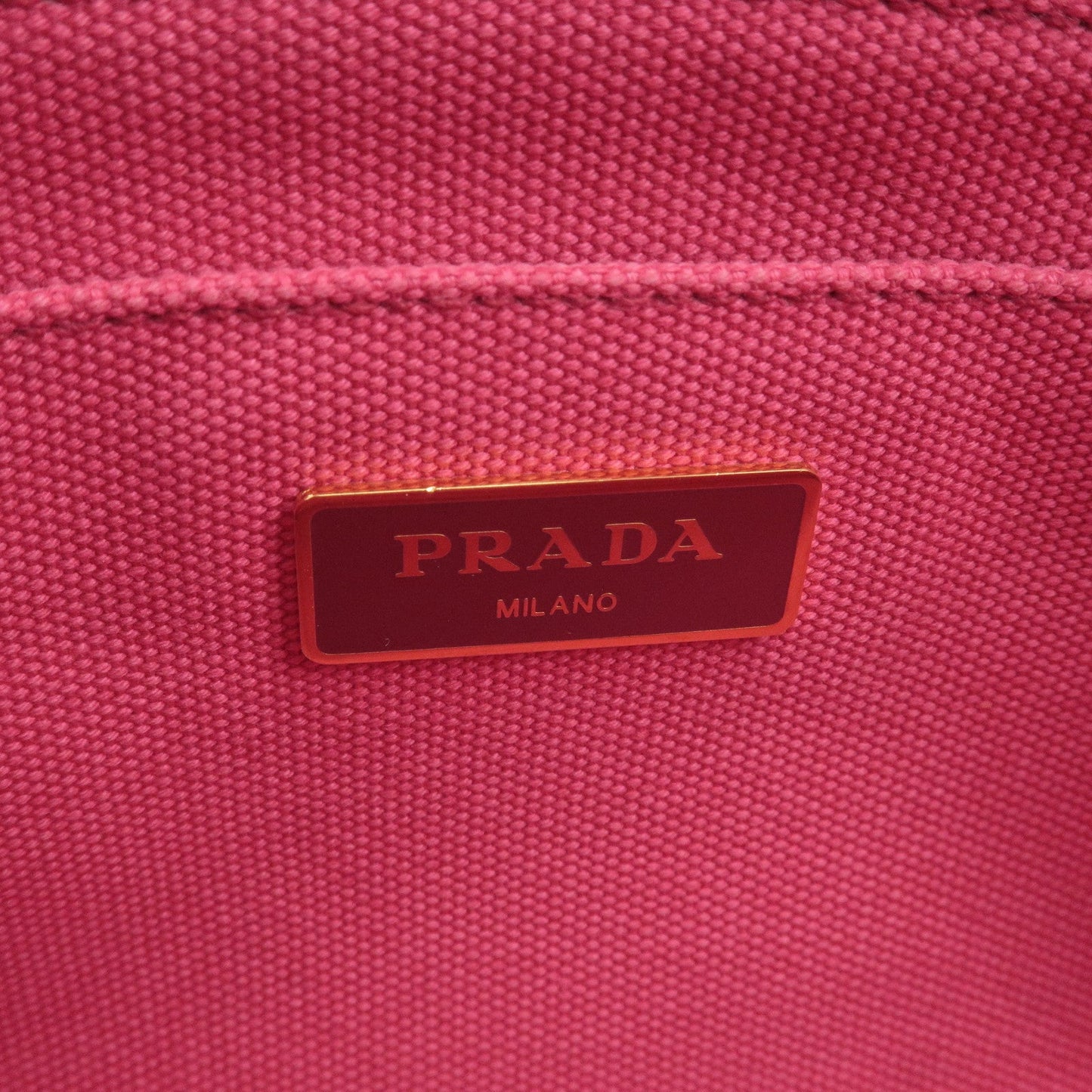 PRADA Logo Canapa Mini Canvas 2Way Tote Bag Pink 1BG439