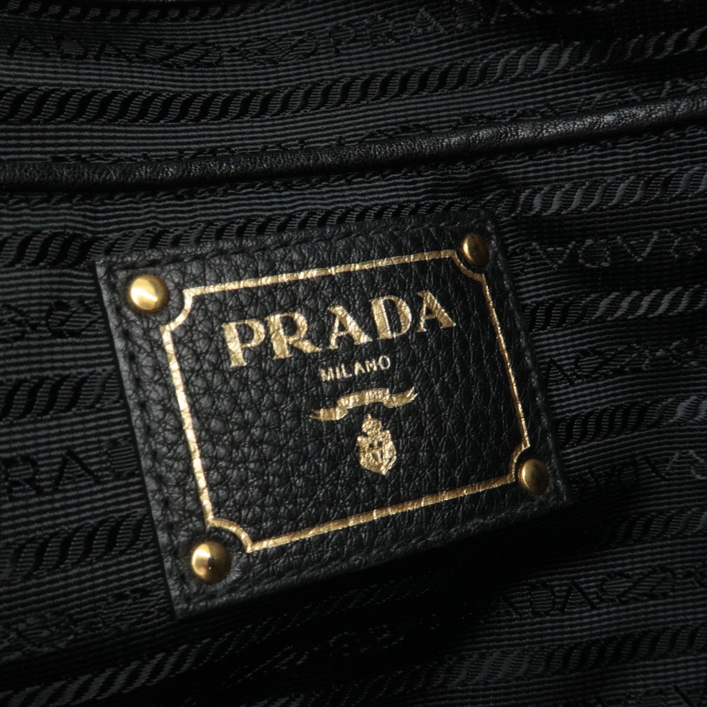 PRADA Nylon Leather 2Way Bag Tote Bag Hand Bag Black