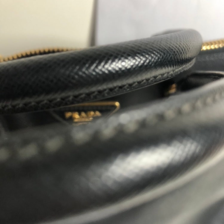 Prada Black Saffiano Lux Leather Promenade Bag