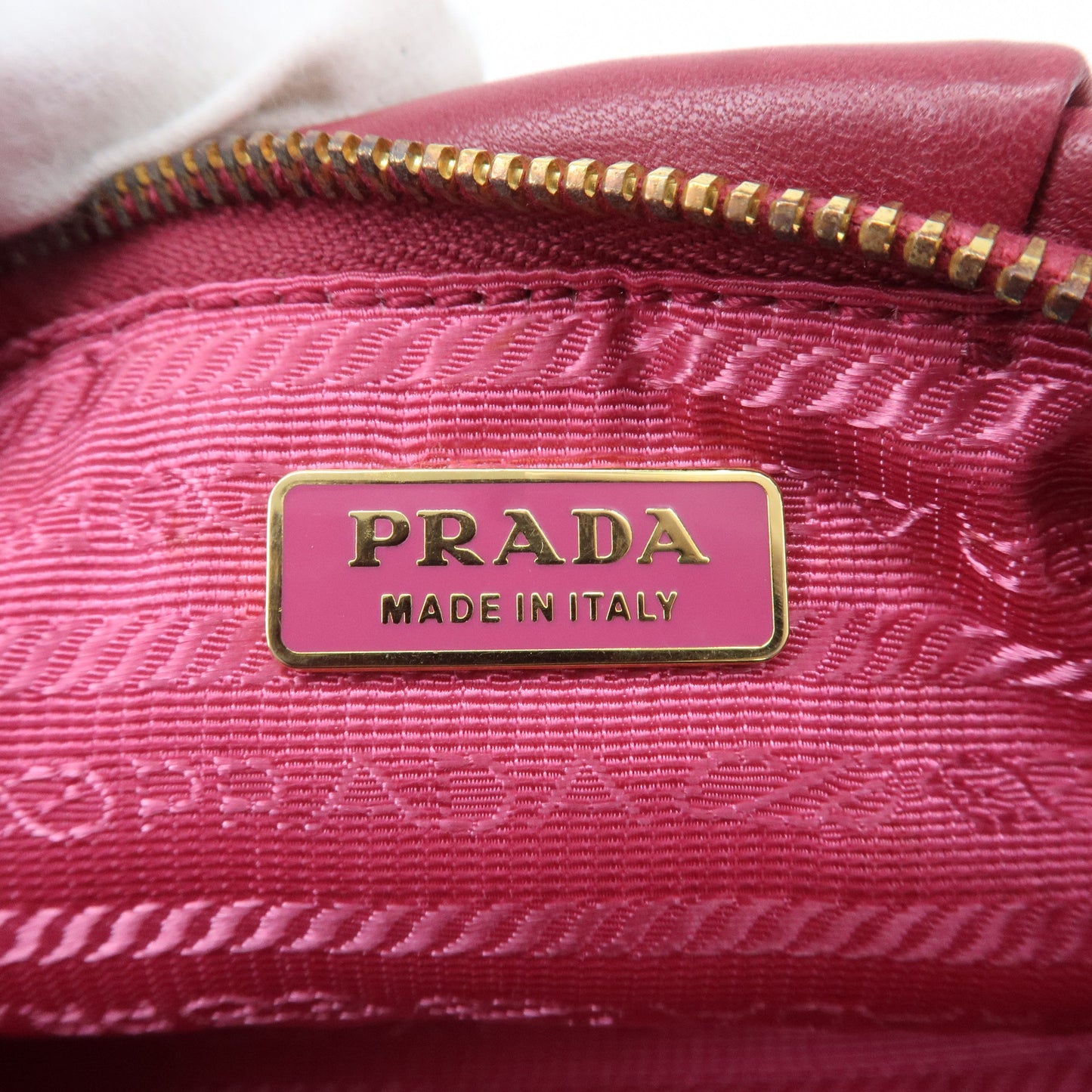 PRADA Leather Rose Corsage Hand Bag Pouch Pink 1N1439