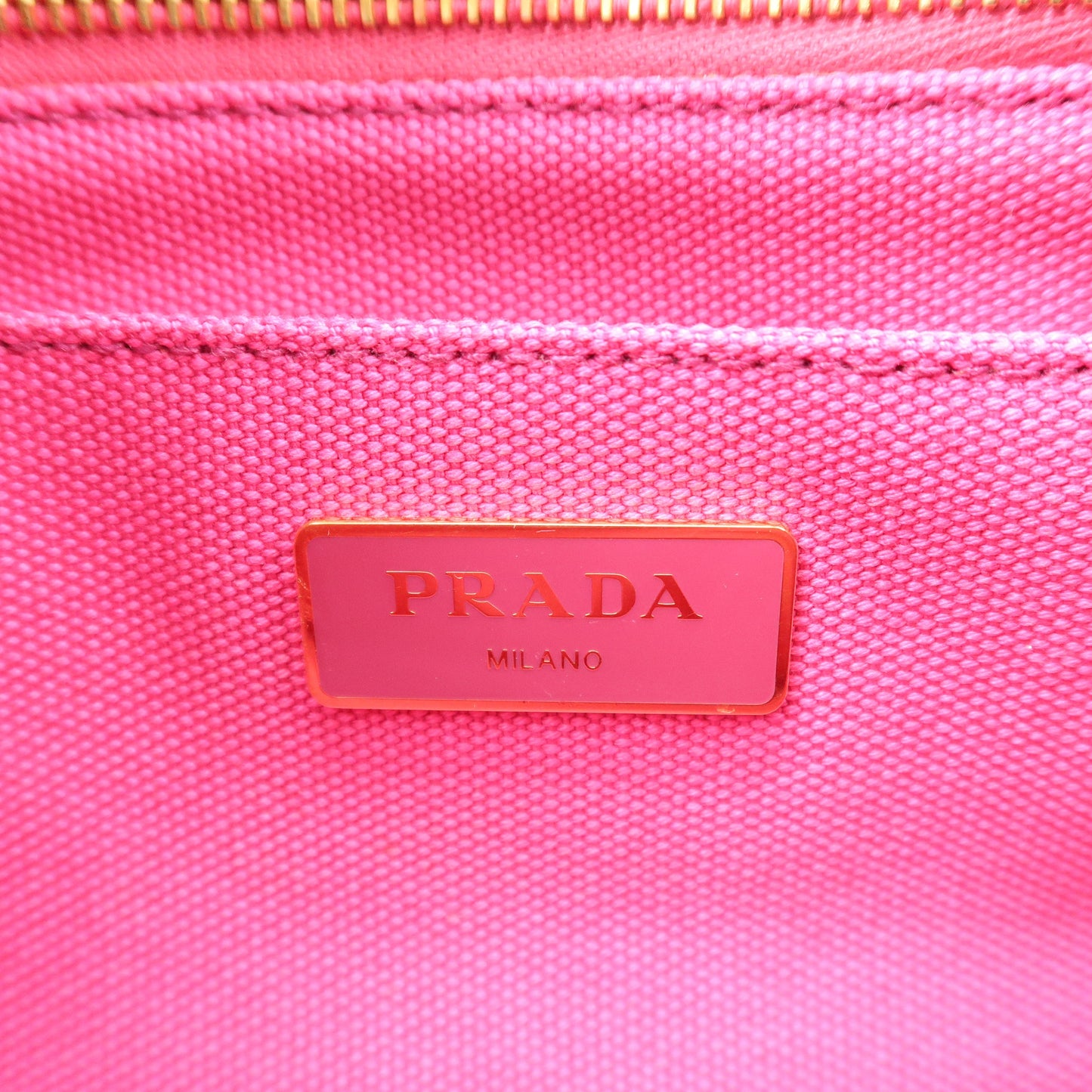 PRADA Logo Canapa Mini Canvas 2Way Tote Bag Pink 1BG439