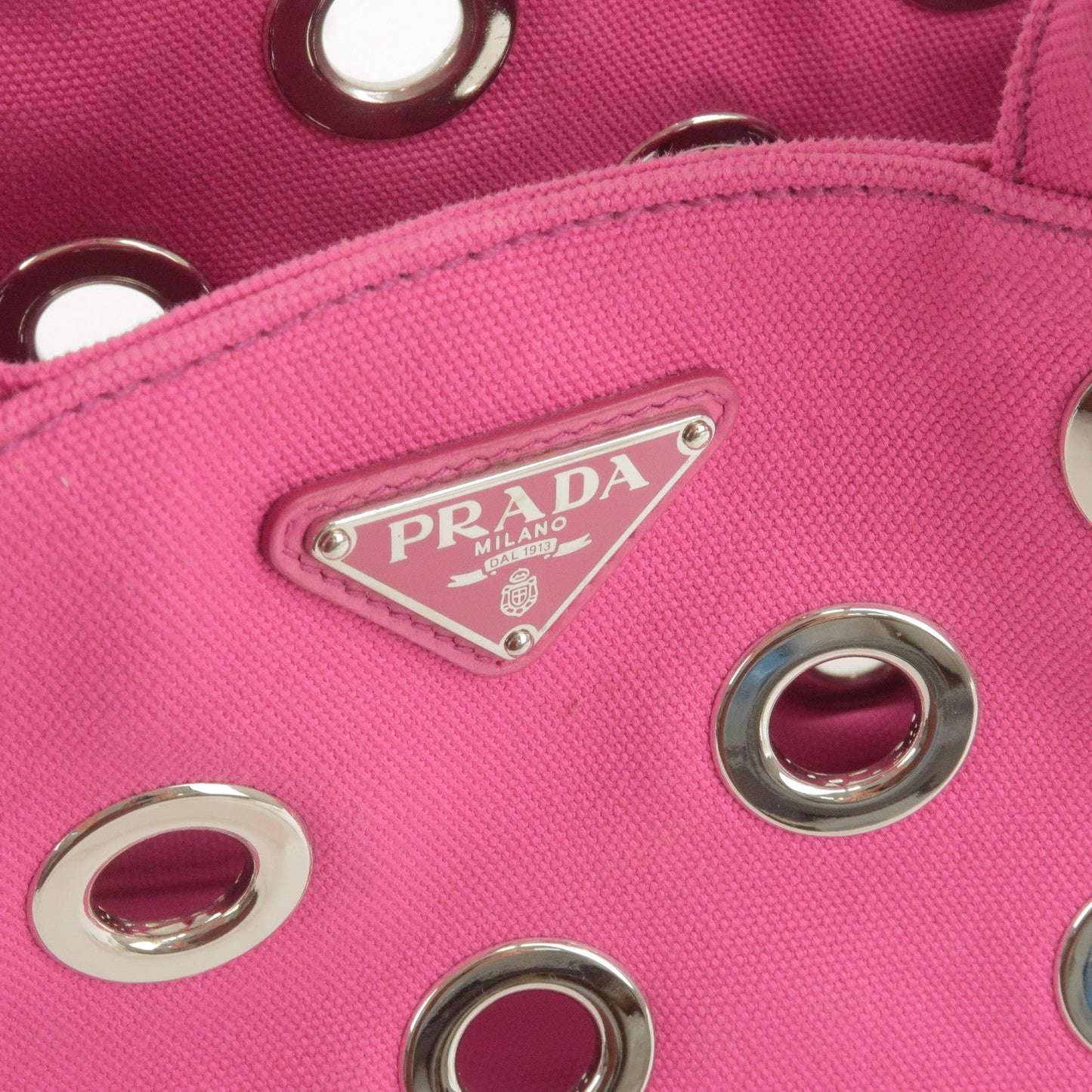 PRADA Canapa Mini Canvas 2Way Bag Shoulder Bag Pink 1BG439