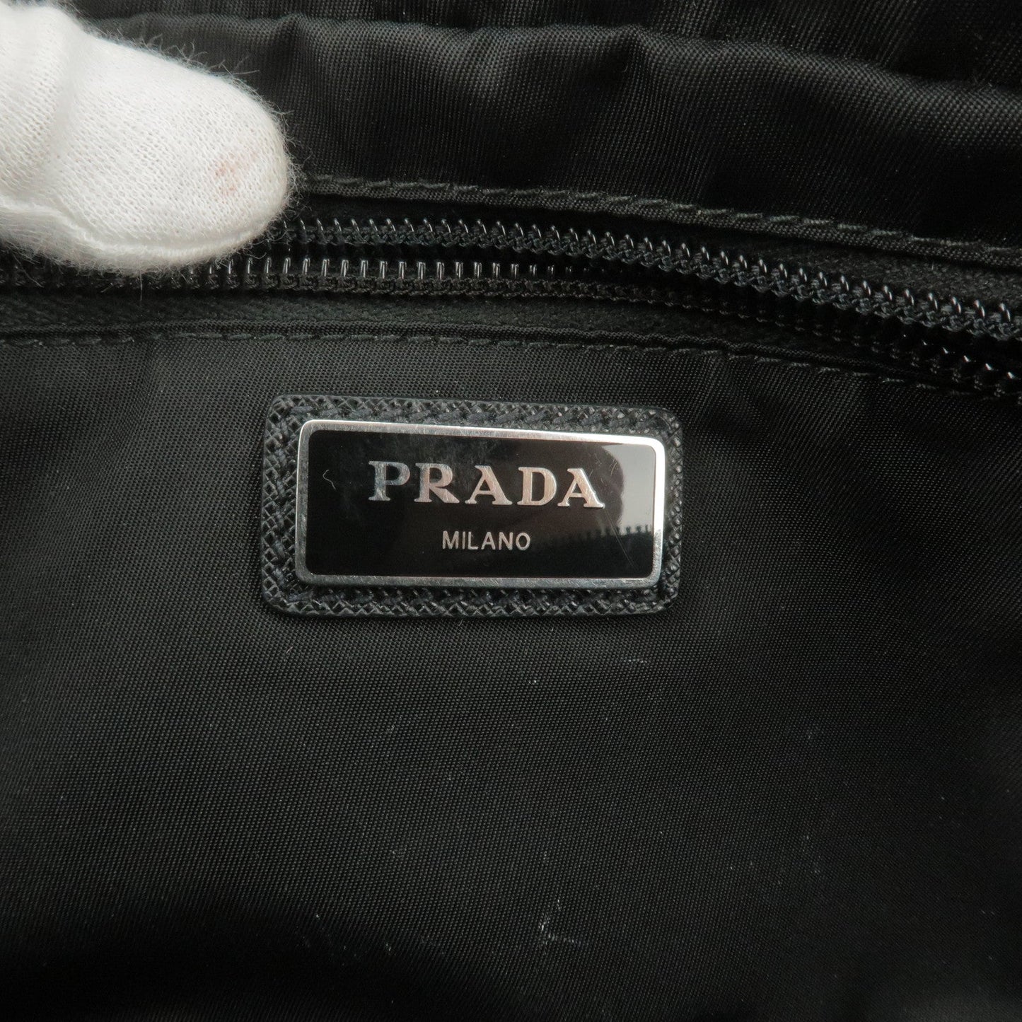 PRADA Logo Nylon Leather Waist Bag Belt Bag NERO Black BL010