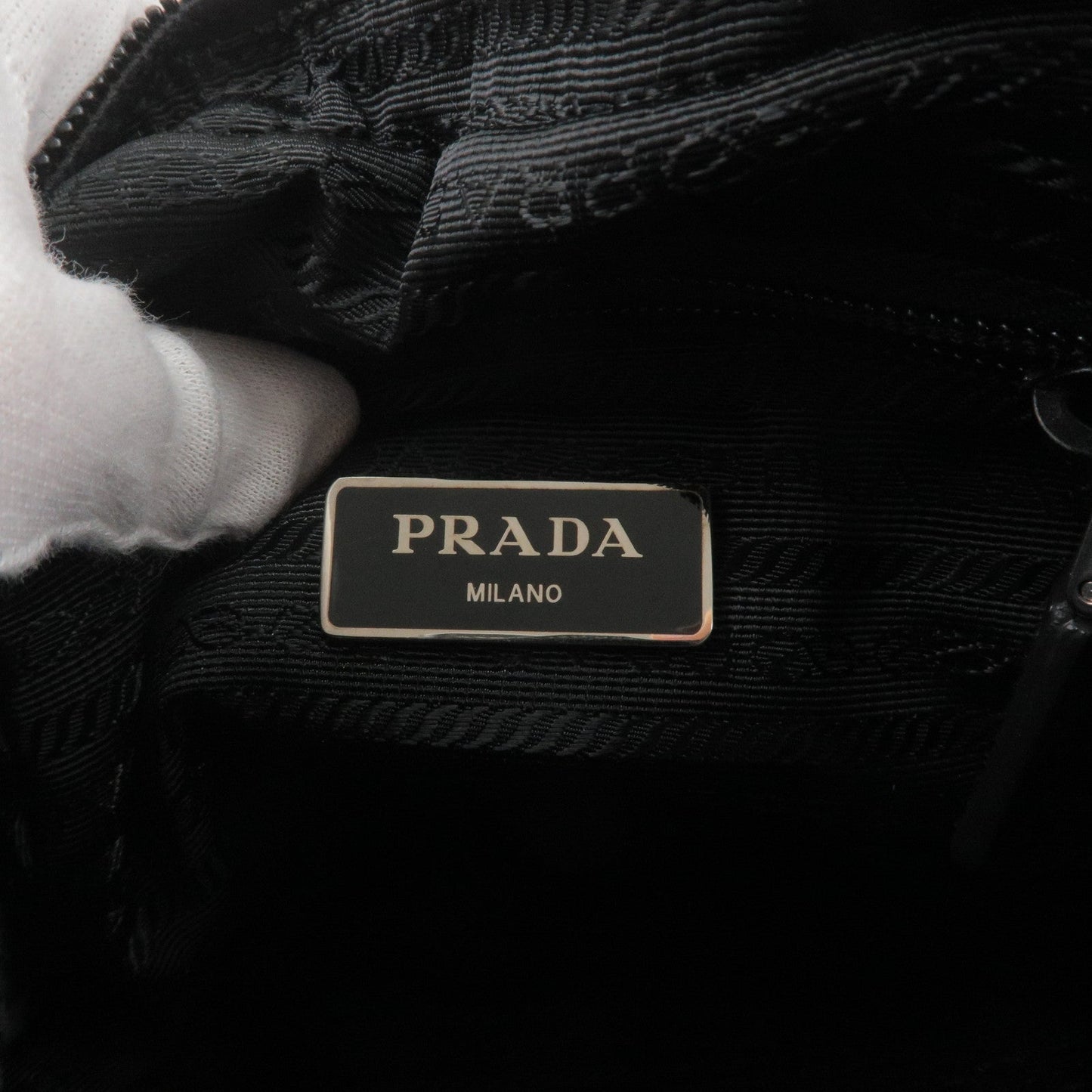 PRADA Logo Nylon Leather Shoulder Bag NERO Black BT0169