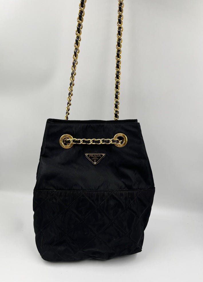 Prada Nylon Tote with Chain Handle