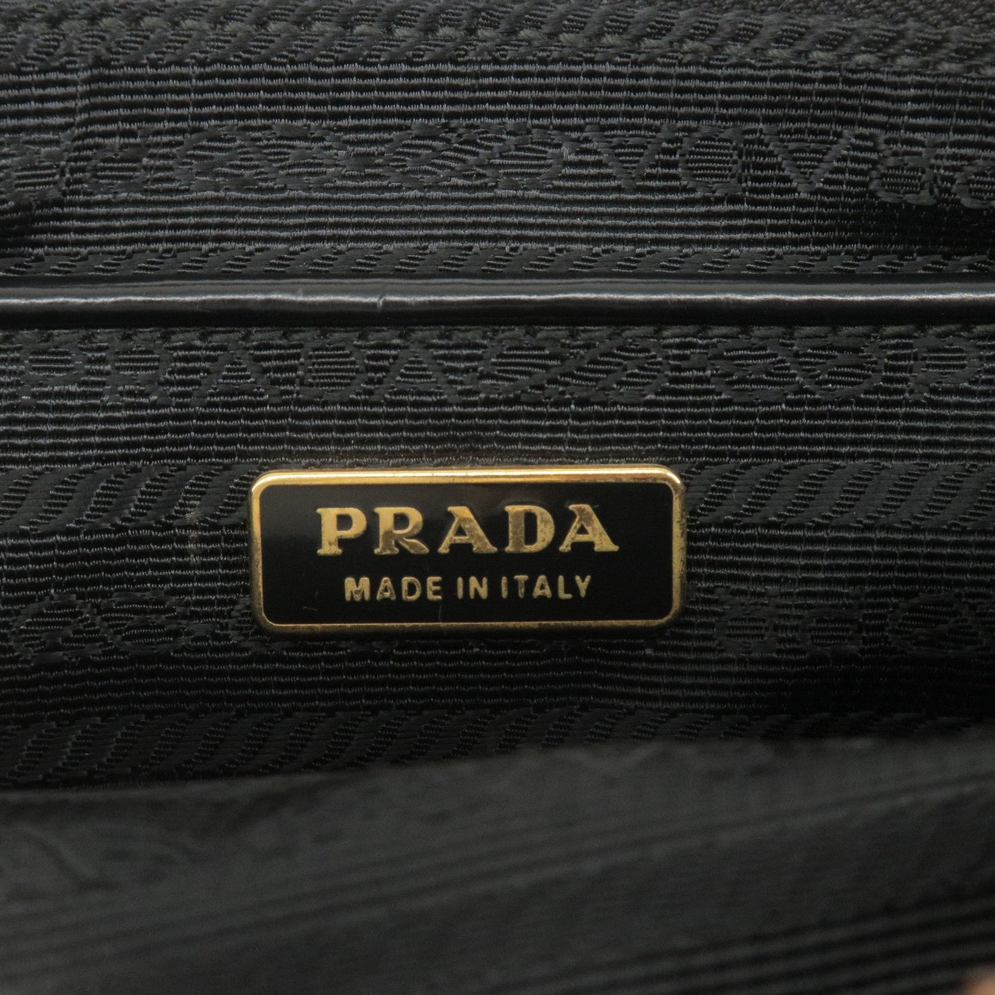 PRADA Logo Nylon Leather Shoulder Bag NERO Black BN1834