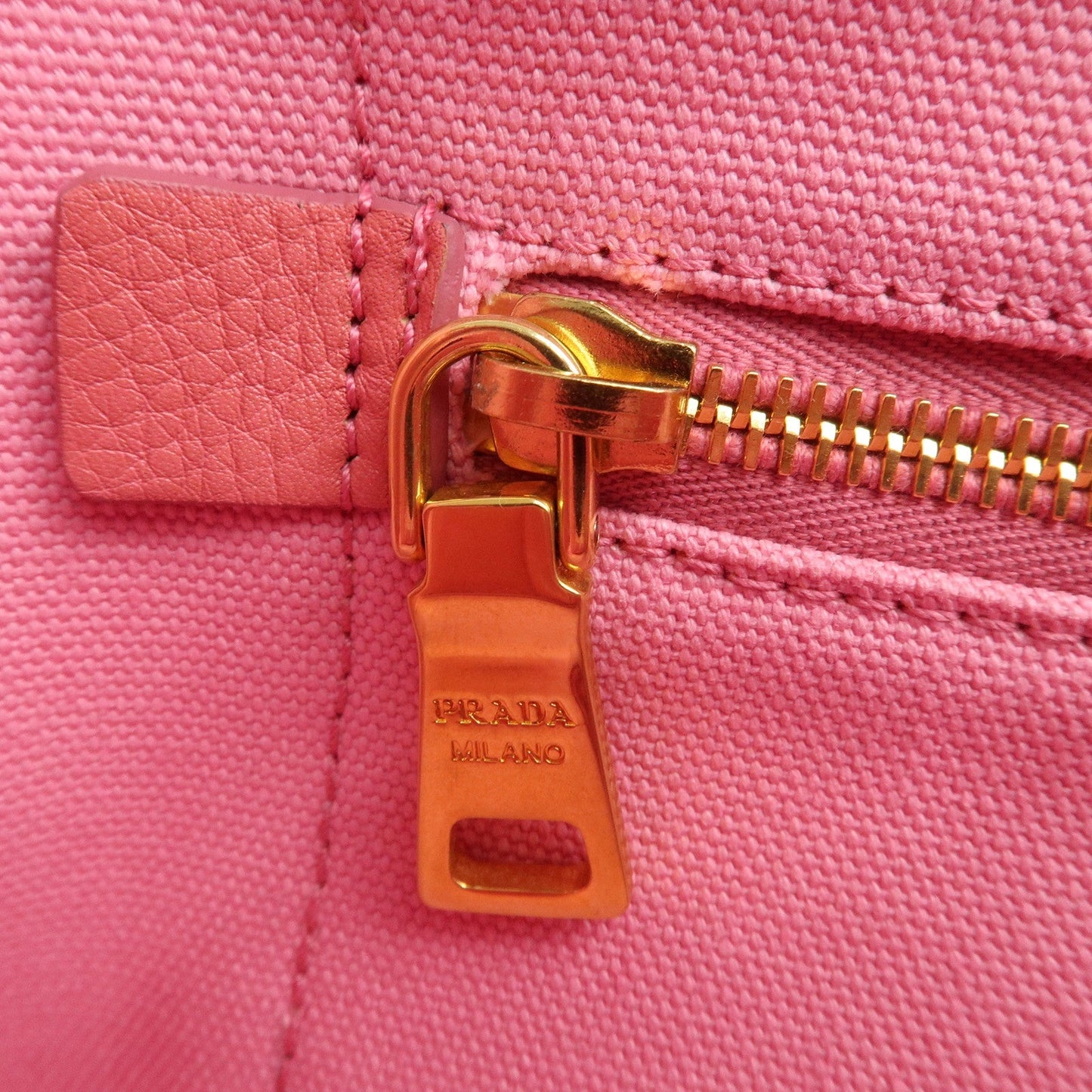 PRADA Logo Canvas Canapa Tote Bag Shoulder Bag Pink