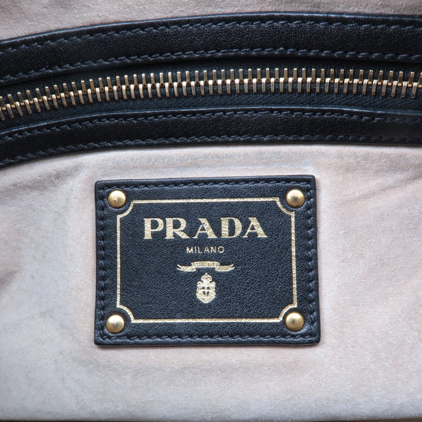 PRADA Soft Calf Leather Shoulder Bag Black BR4690