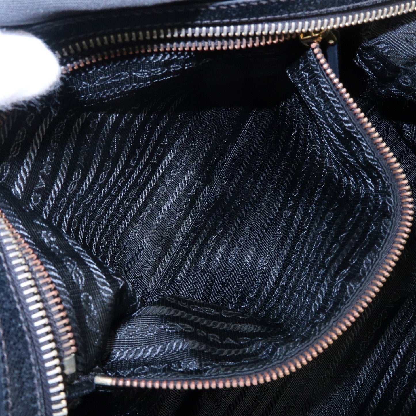 PRADA Nylon Leather Shoulder Bag Black