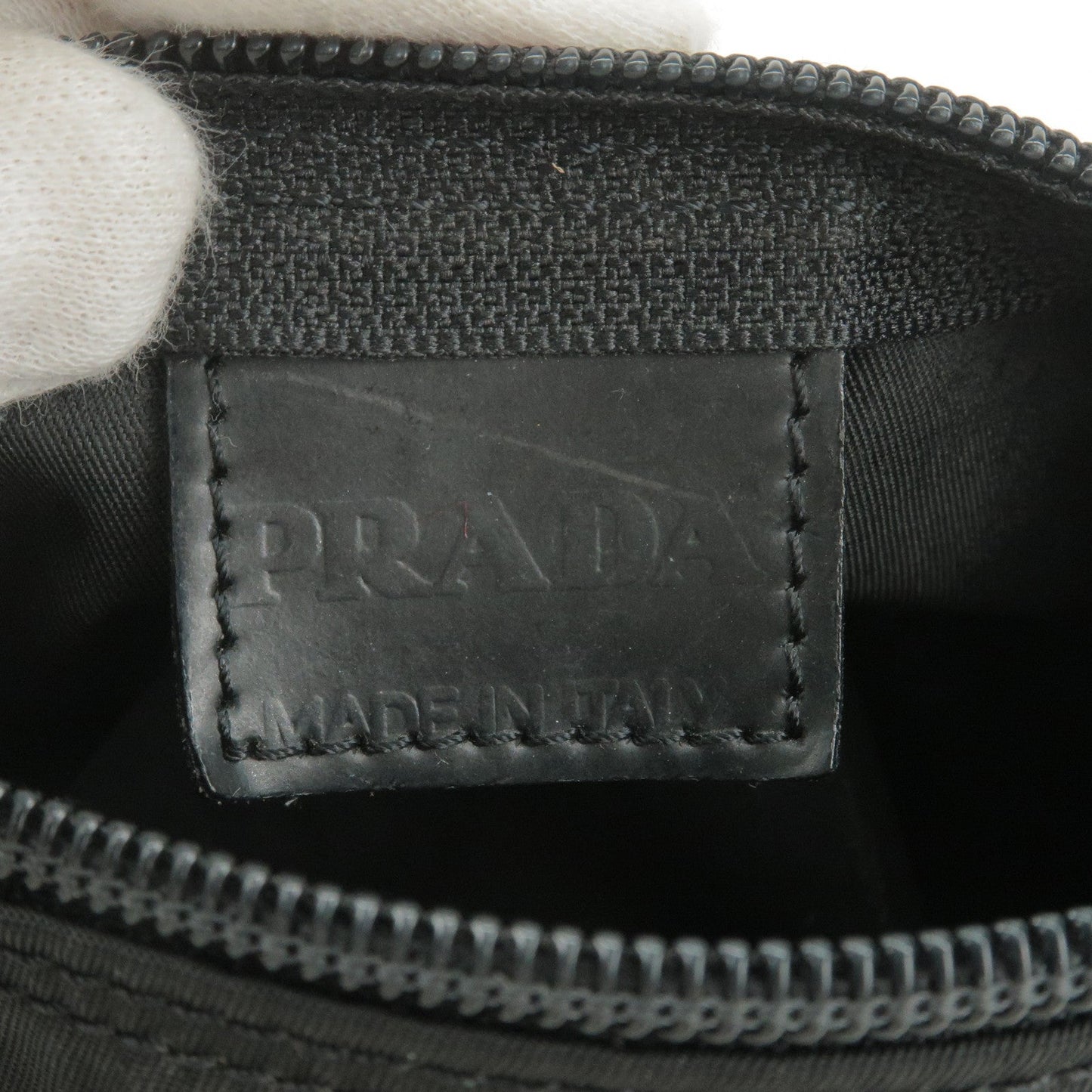 PRADA Set of 3 Logo Nylon Cosmetic Pouch Clutch Bag NERO Black