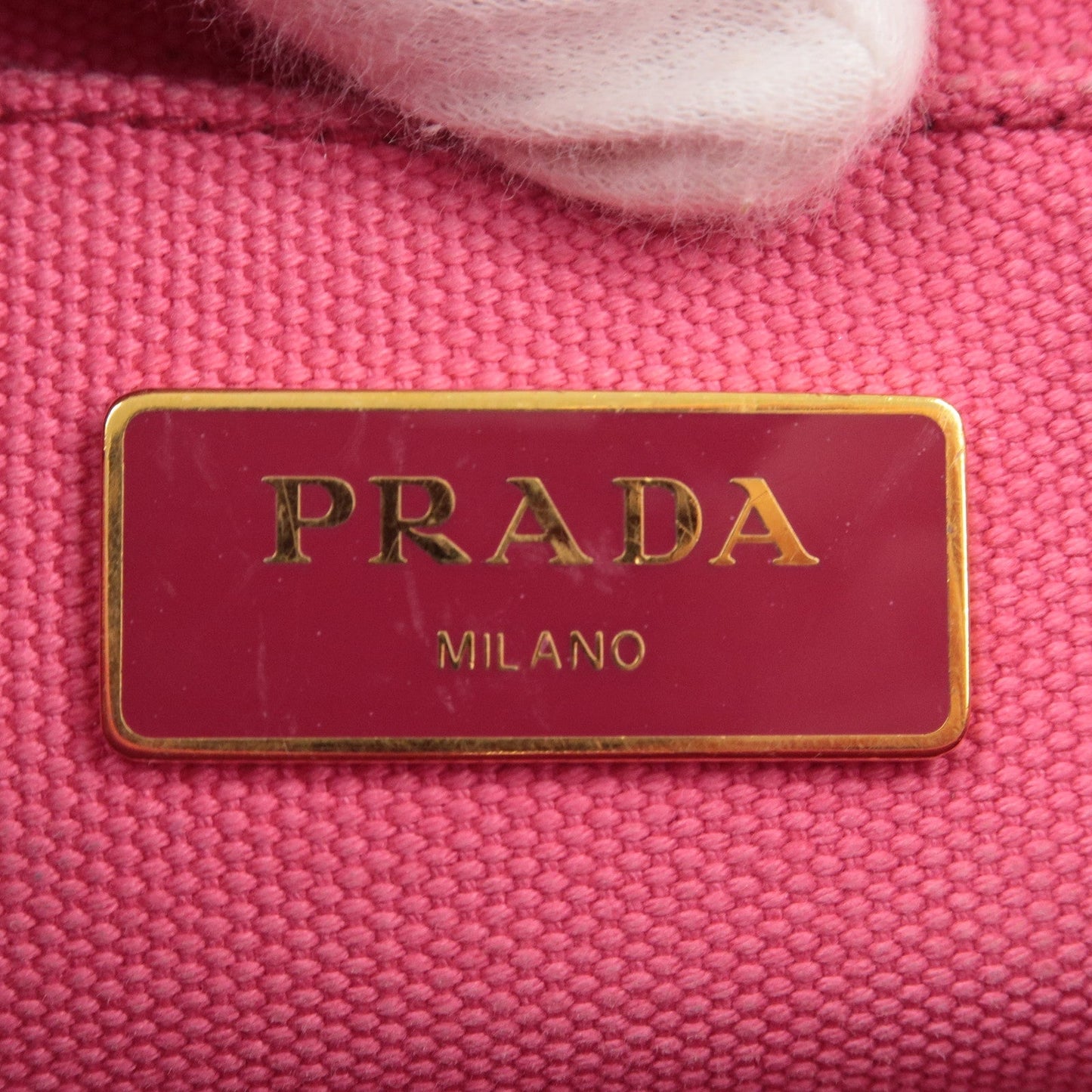 PRADA Logo Canapa Mini Canvas 2Way Tote Bag Pink 1BG439