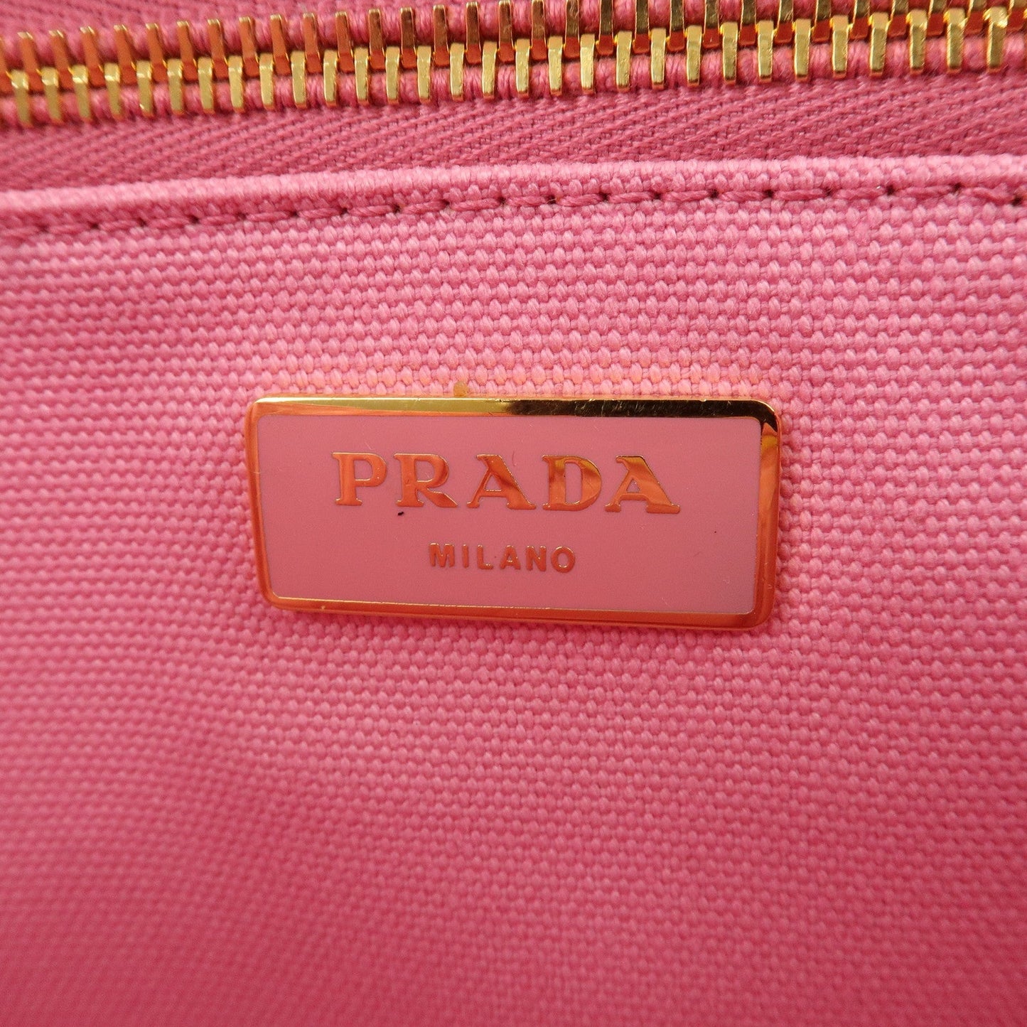 PRADA Logo Canvas Canapa Tote Bag Shoulder Bag Pink