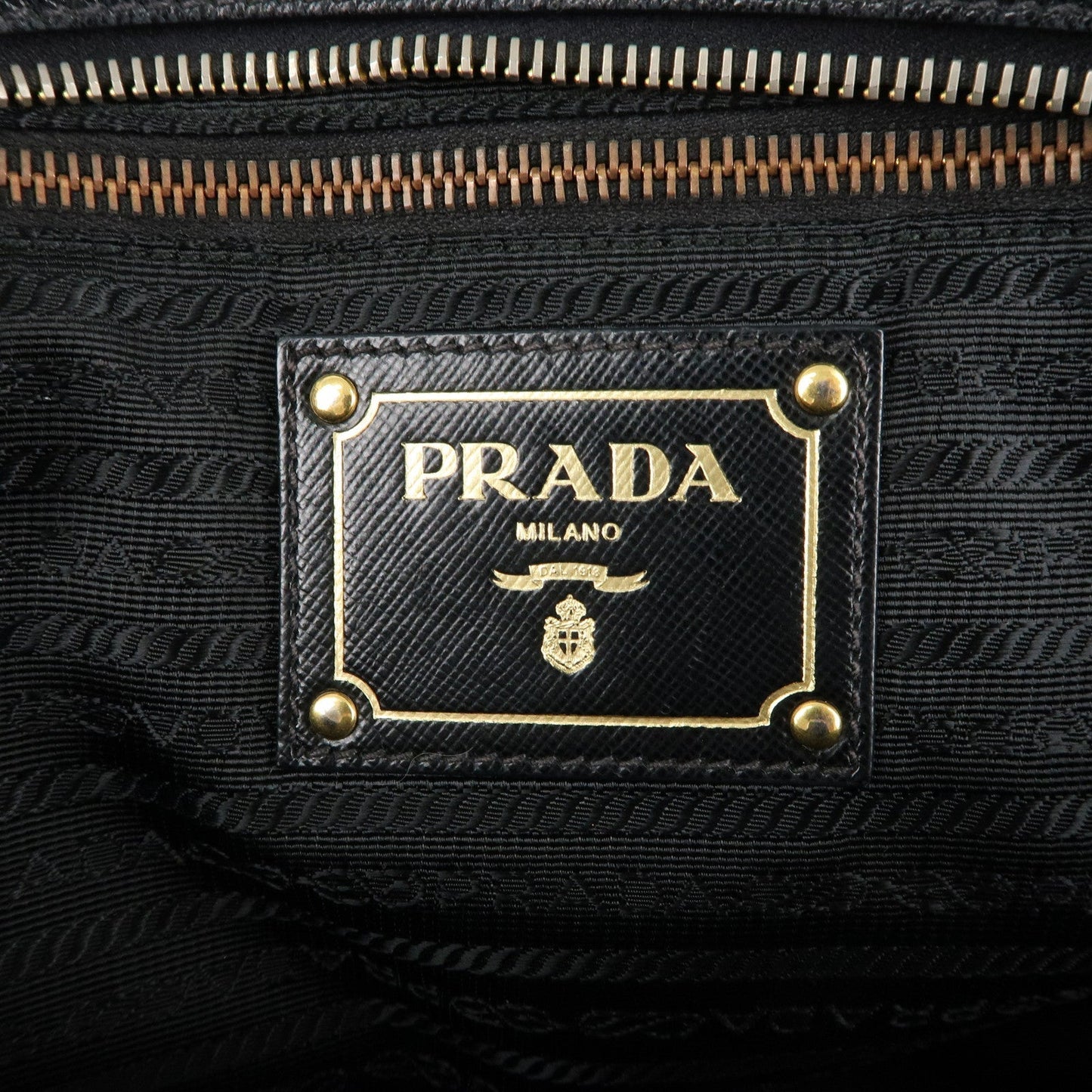 PRADA Nylon Leather Shoulder Bag Black