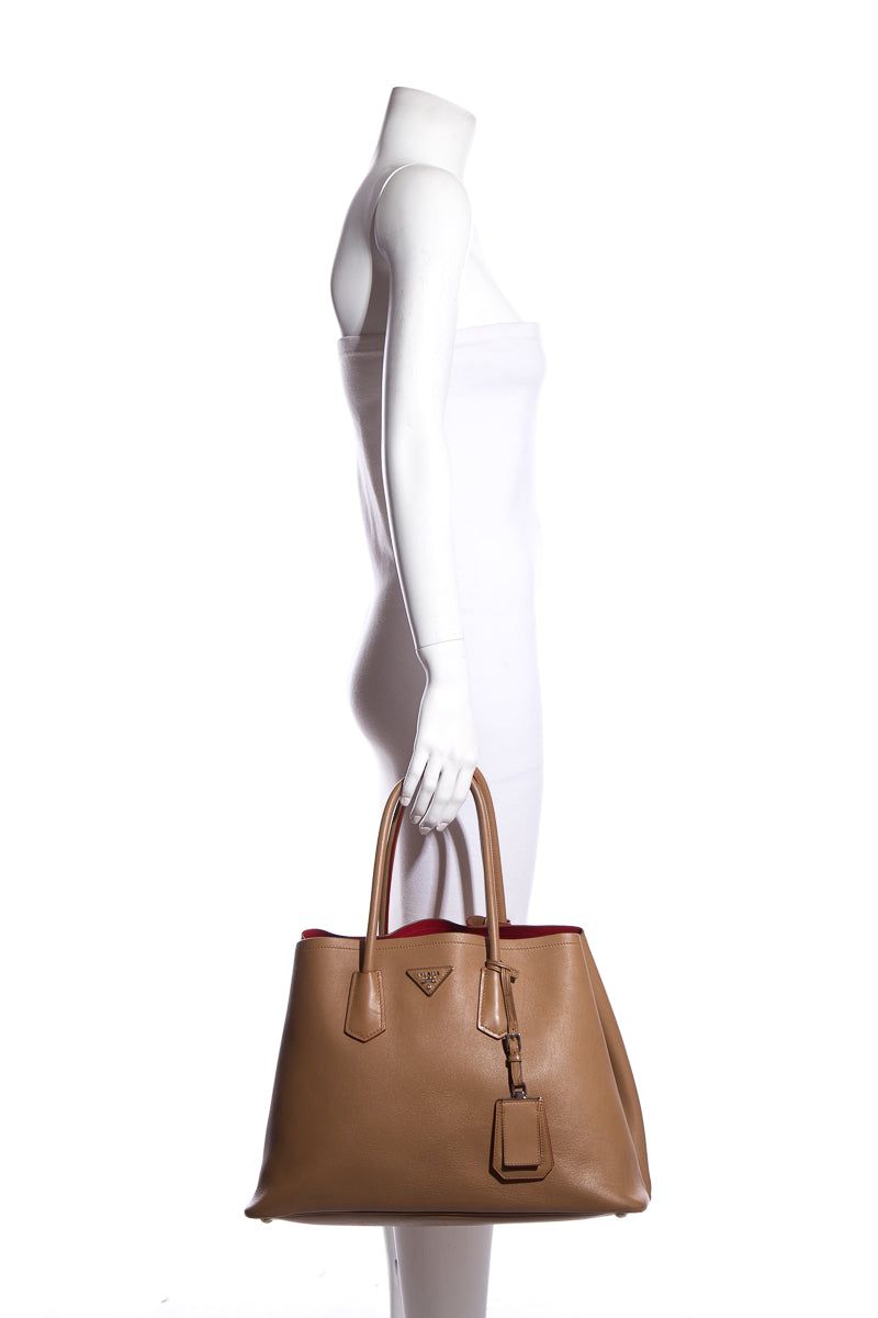 Prada Camel Leather Tote