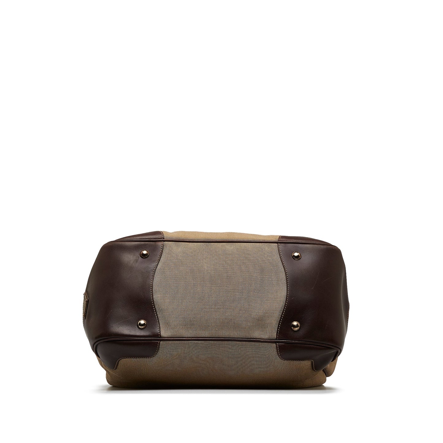 Brown Prada Canapa Logo Frame Tote Bag