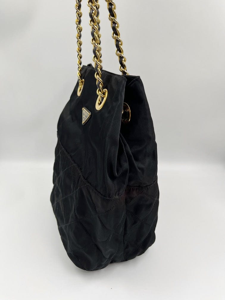 Prada Nylon Tote with Chain Handle