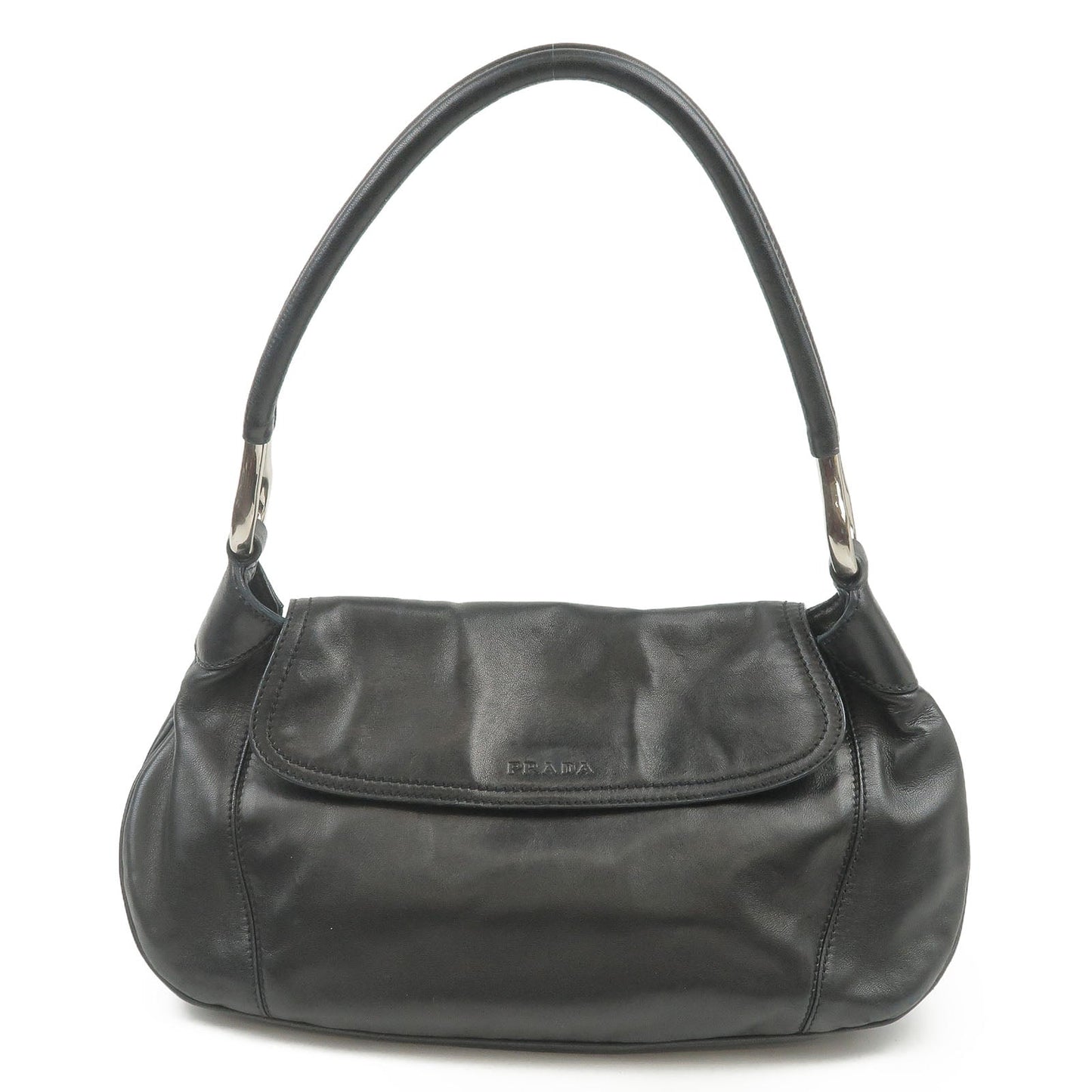 PRADA Leather Shoulder Bag NERO Black