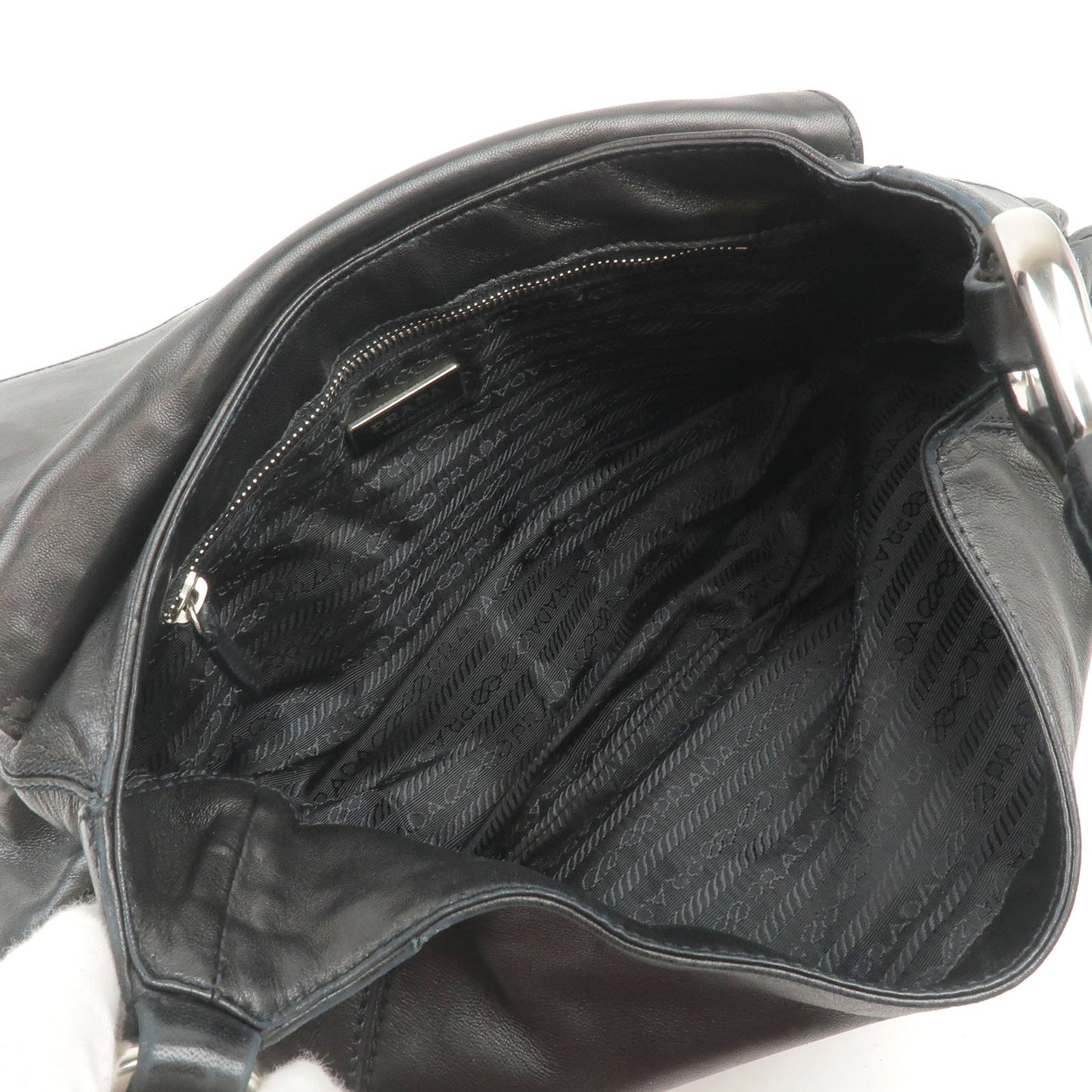 PRADA Leather Shoulder Bag NERO Black