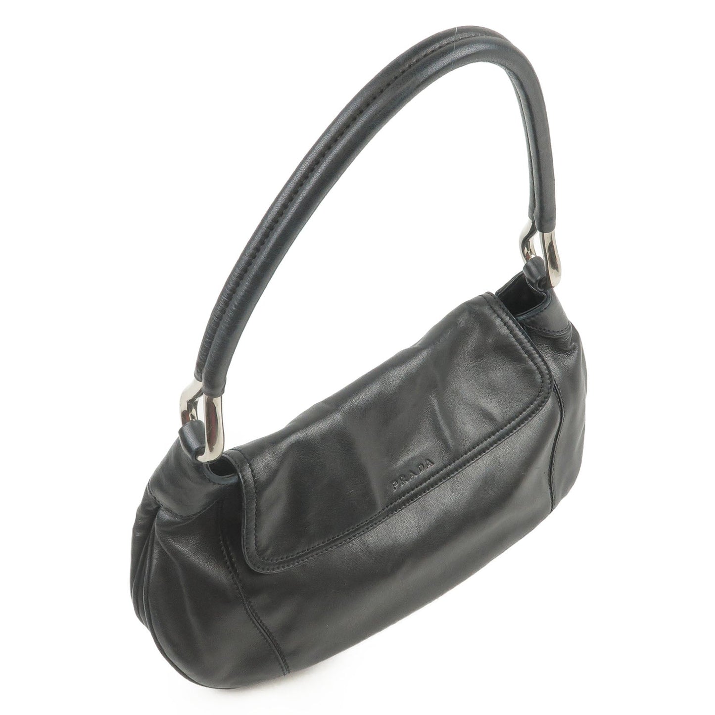 PRADA Leather Shoulder Bag NERO Black