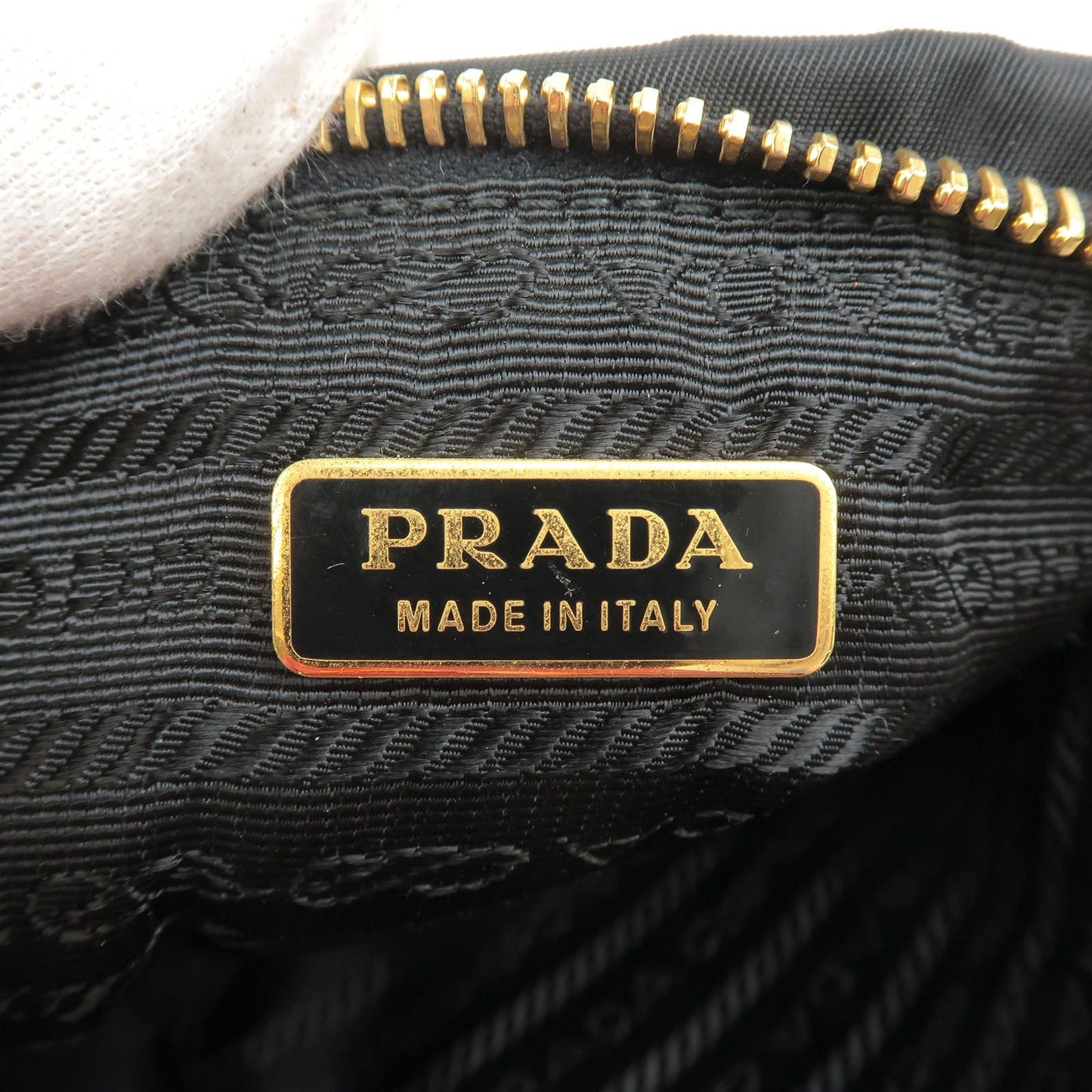 PRADA Nylon Enamel Bijou Pouch Purse Clutch Bag NERO Black