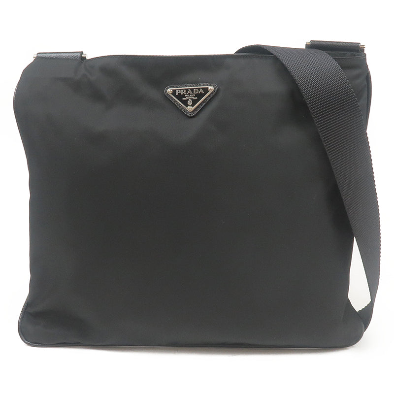 PRADA Nylon Leather Shoulder Bag Purse Black VA0053