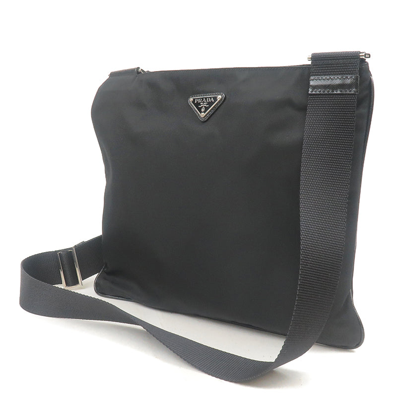 PRADA Nylon Leather Shoulder Bag Purse Black VA0053