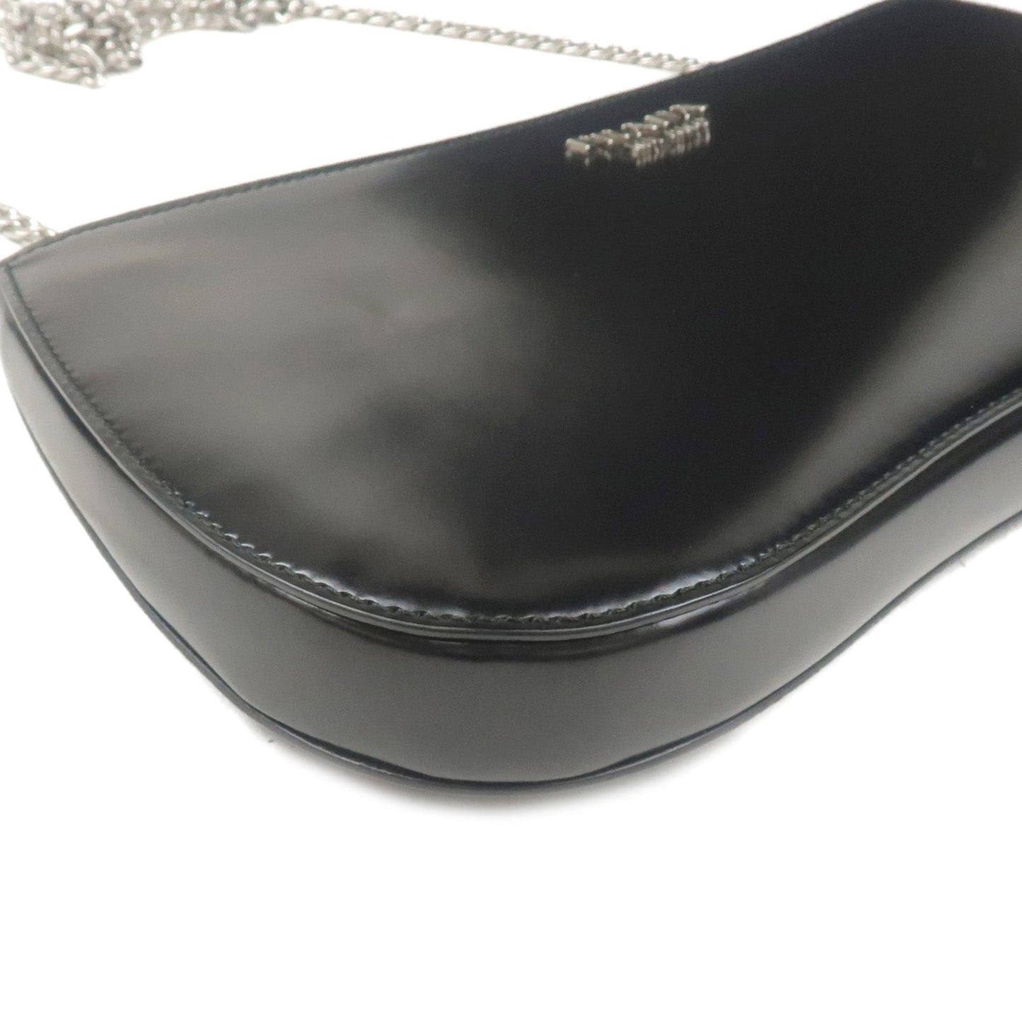 PRADA Sydney Leather 2Way Chain Shoulder Bag Black 1BF085