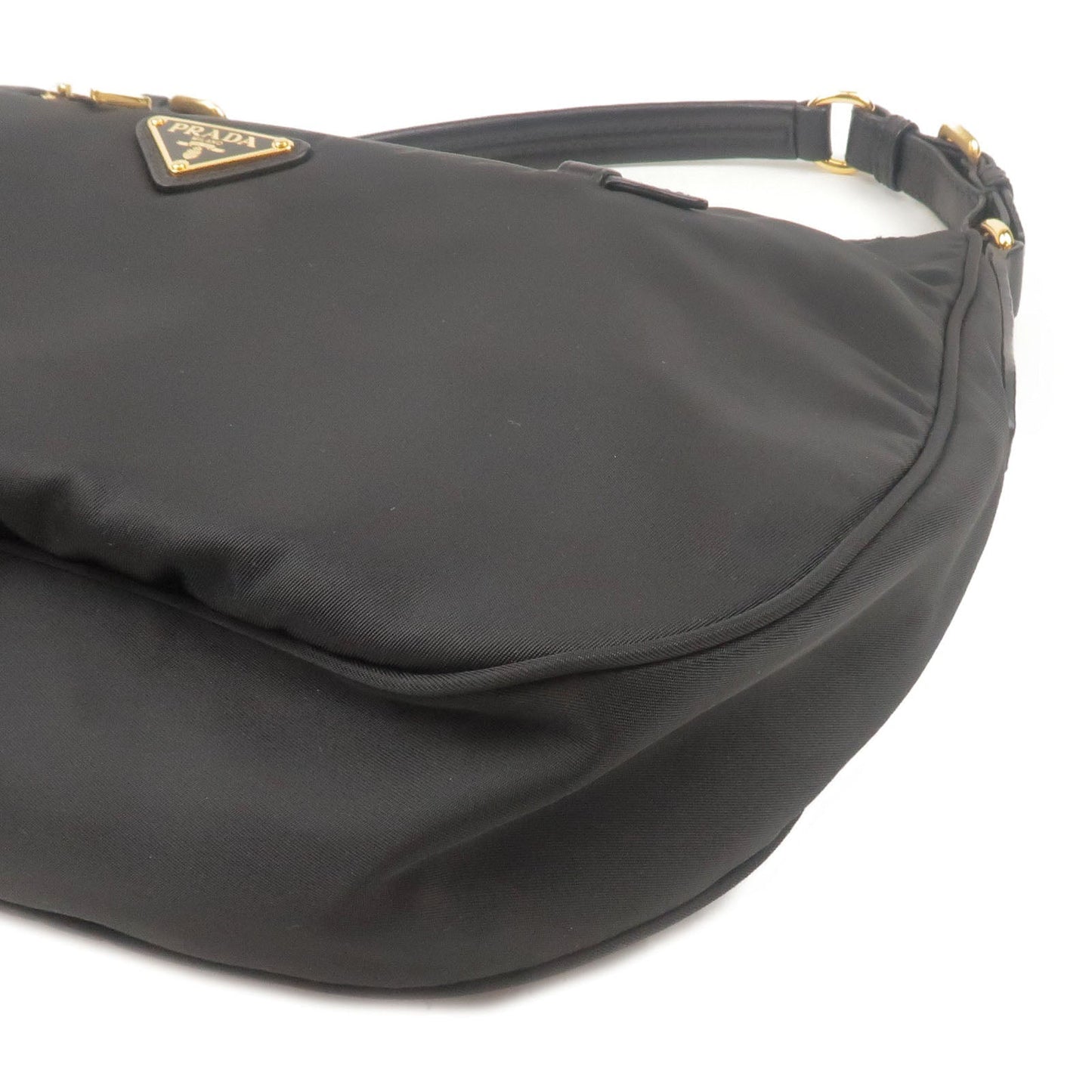 PRADA Nylon Leather Shoulder Bag Purse NERO Black BR4885