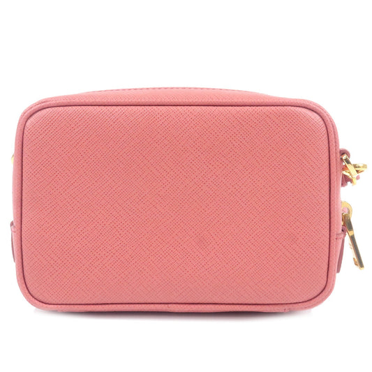 PRADA Ribbon Leather Shoulder Bag Purse TAMARIS Pink 1NF674