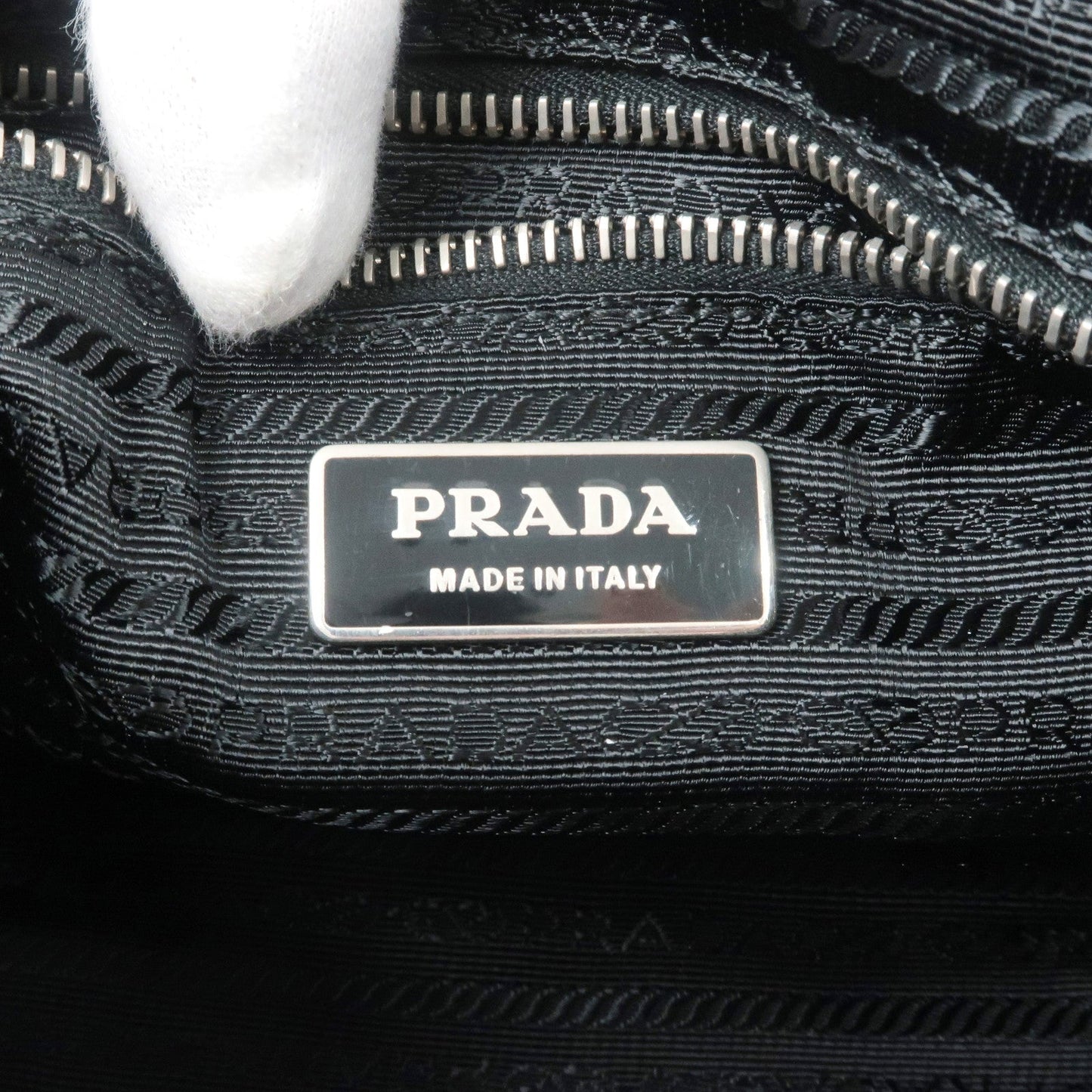 PRADA Nylon Leather Shoulder Bag Black NERO