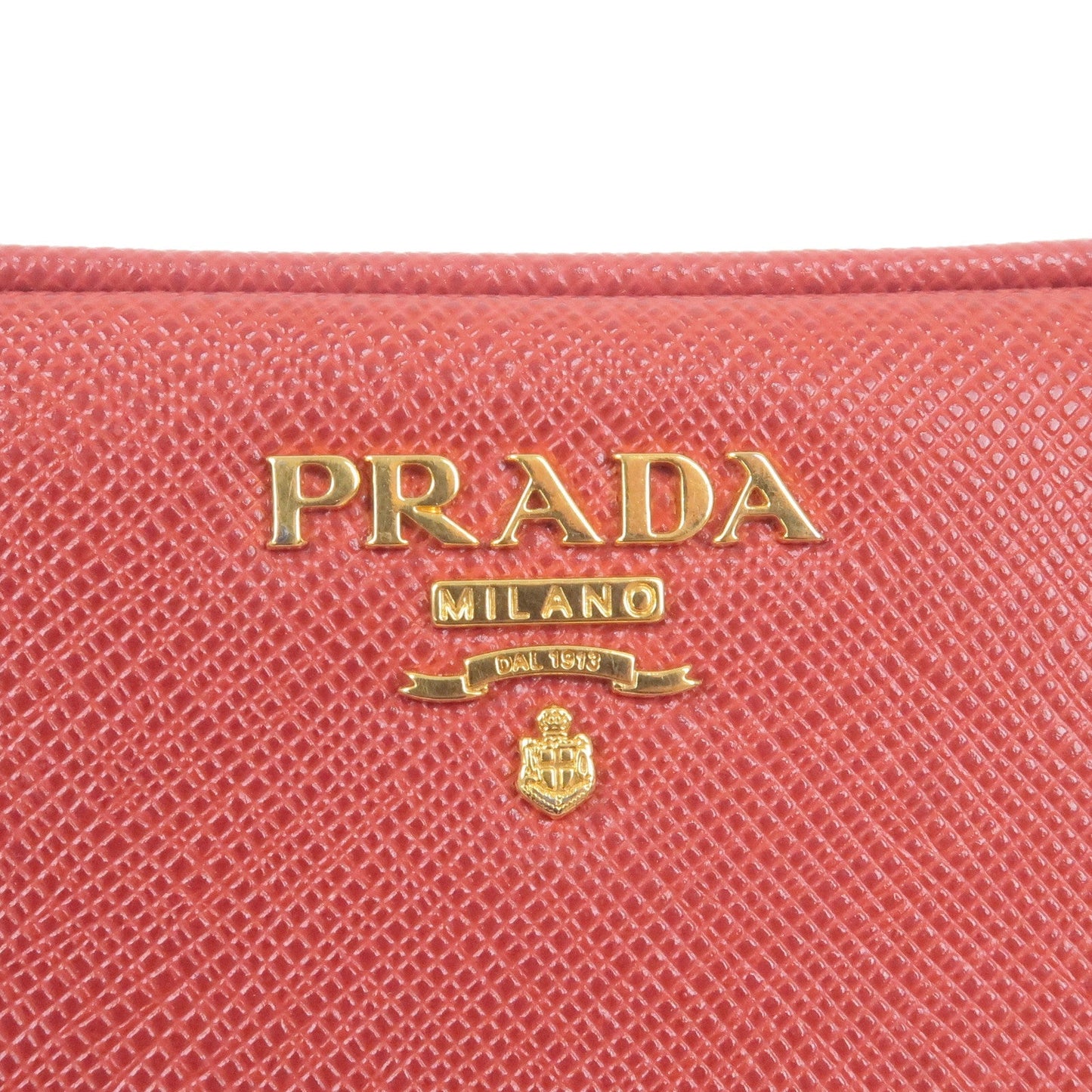 PRADA Leather Shoulder Bag Purse FUOCO Red 1NF674