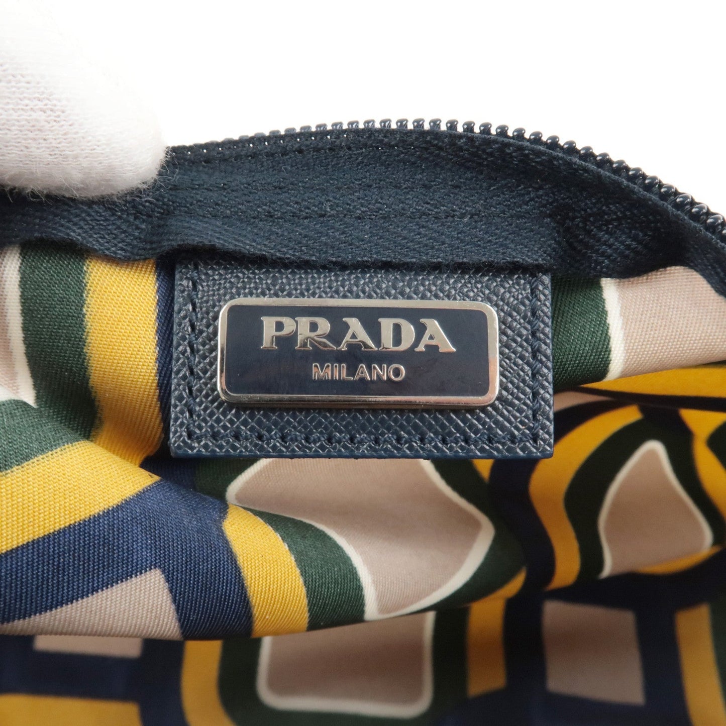 PRADA Logo Nylon Pouch Clutch Bag Multi Color 1N0693