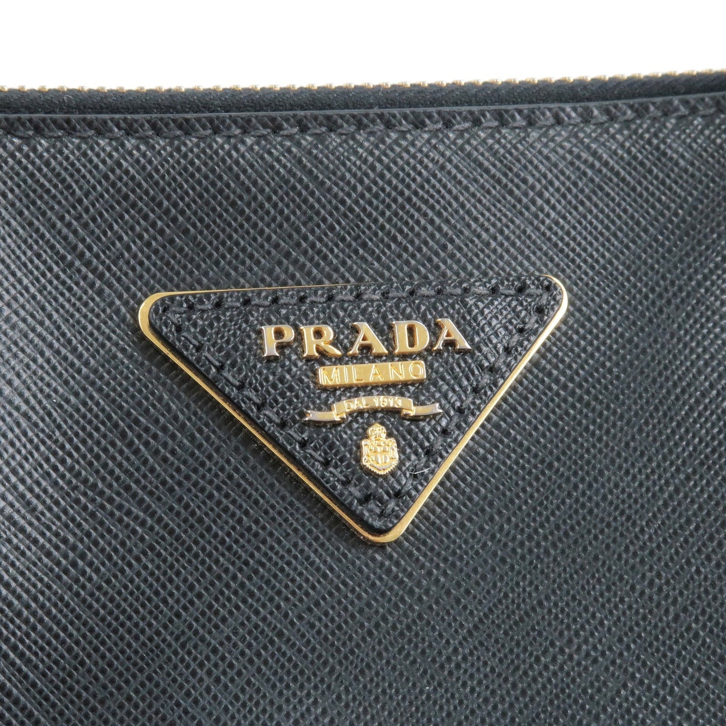 PRADA Leather 2Way Hand Bag Shoulder Bag NERO Black BN1801