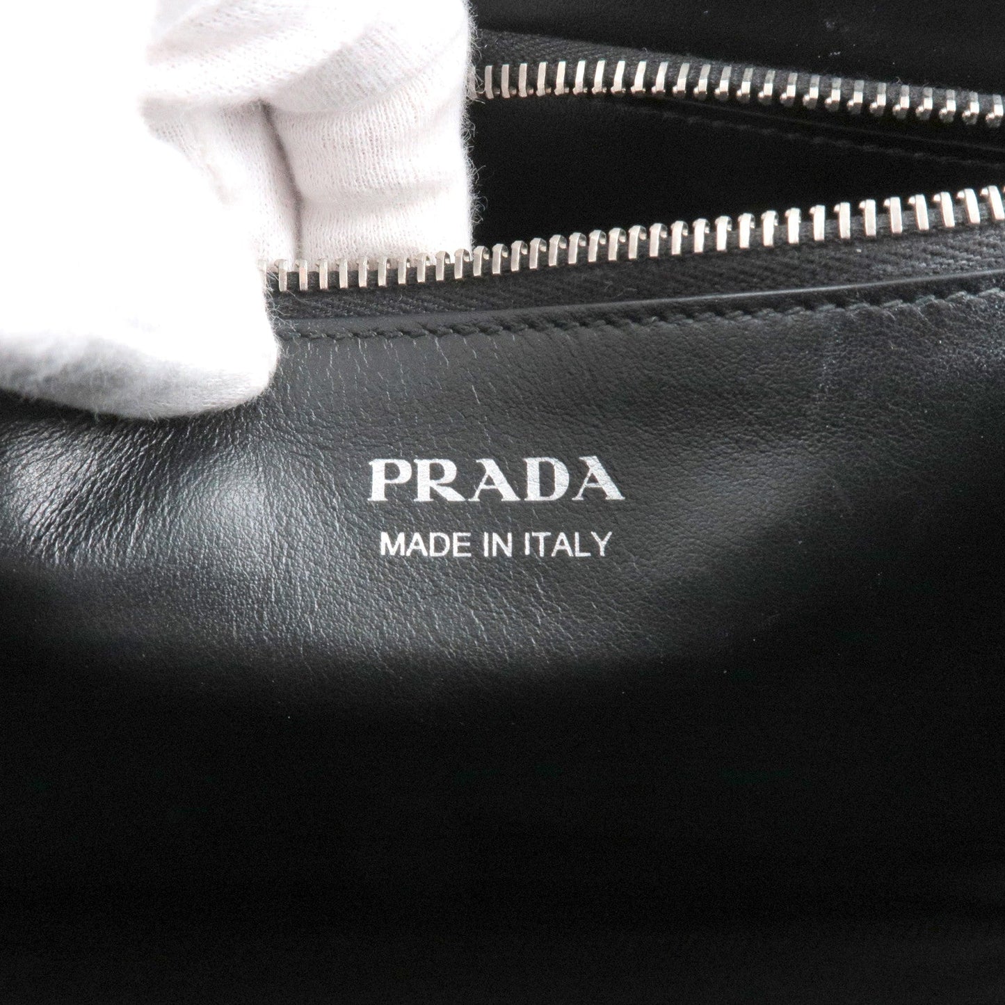 PRADA Diagram Leather 2Way Bag Hand Bag Shoulder Bag Black 1BA165