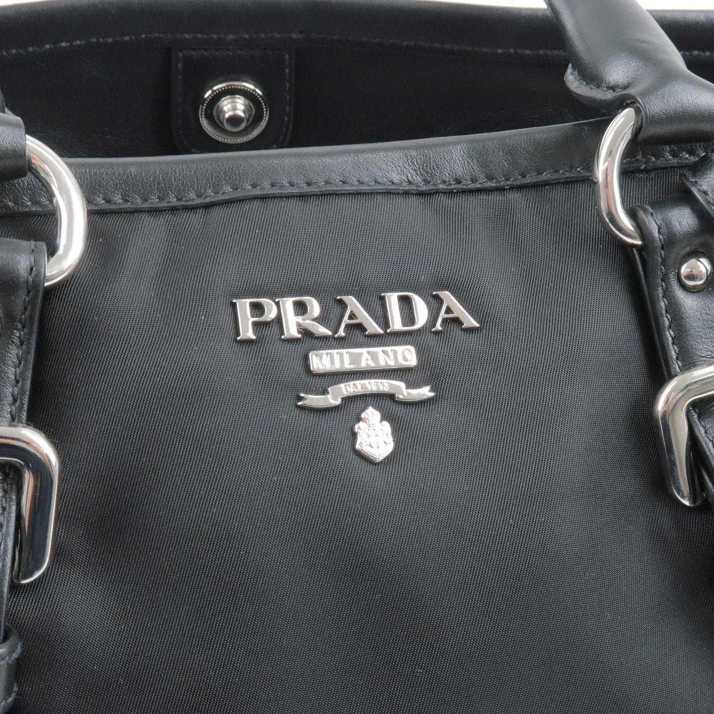 PRADA Nylon Leather 2Way Hand Bag Shoulder Bag NERO Black 1BA832