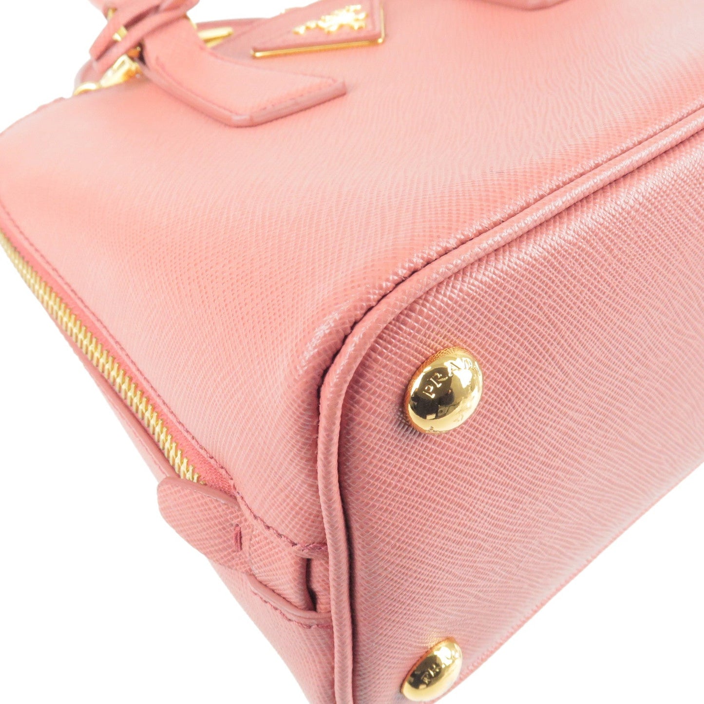 PRADA Leather Promenade 2 Way Shoulder Bag Pink BL0838